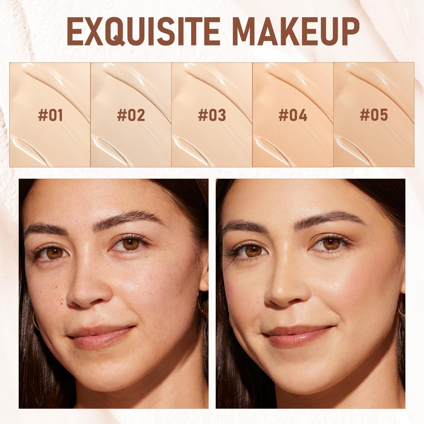 2PCS Long-Lasting Concealer Foundation Stick, Full Coverage Foundation Stick, 2-in-1 Contouring foundation with Brush, Cover Blemishes for All Skin Types (01#Ivory)