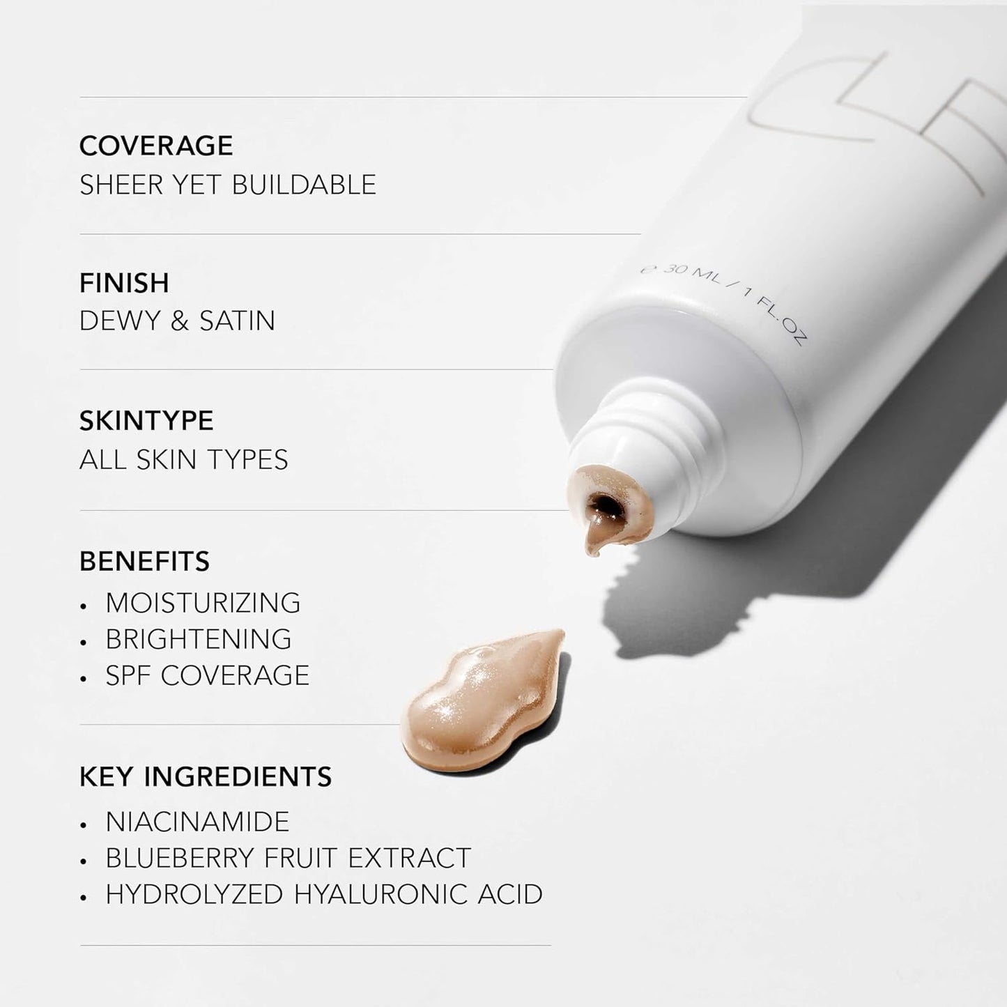 CLE Cosmetics CCC Cream (Warm Medium 303 / SPF 50) - Color Correcting Hybrid CC Cream with Sunscreen - Lightweight, Hydrating, Light to Medium Coverage Foundation - 1 fl oz