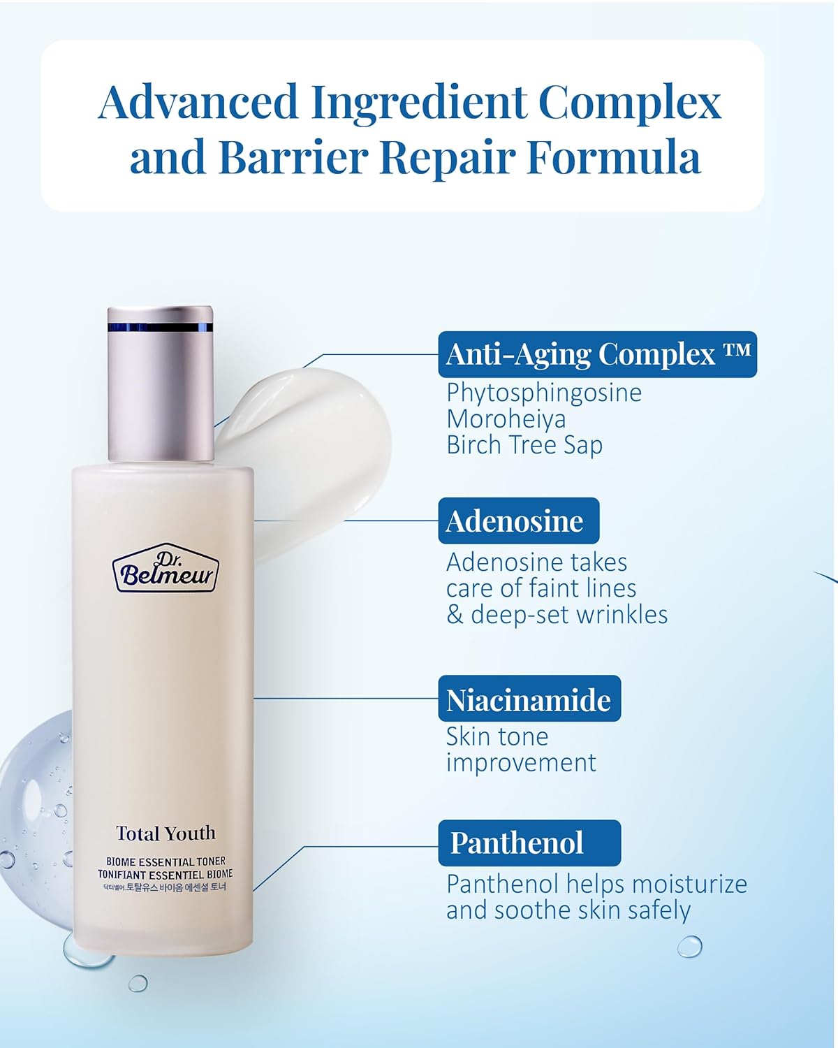 Total Youth Biome (Skincare Set, 12.2fl oz) - Premium Total Age-Defying Toner + Emulsion Set for Wrinkles, Elasticity, Hydration & Skin Tone. Korean Skin Care by LG Beauty. Collagen,