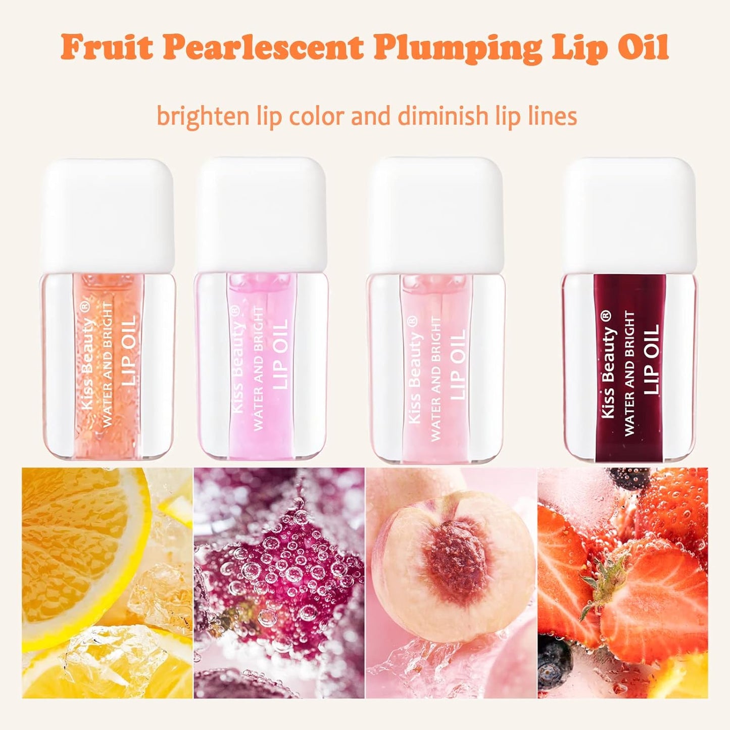 Plumping Lip Oil,Lip Gloss Hydrating Tinted Lip Balm Lip Care Transparent Toot Lip Oil Tinted Lip Glow Oil Long Lasting Nourishing Non-sticky Repairing Lightening Lip Lines Shine Primer Lip Tint（Grape)