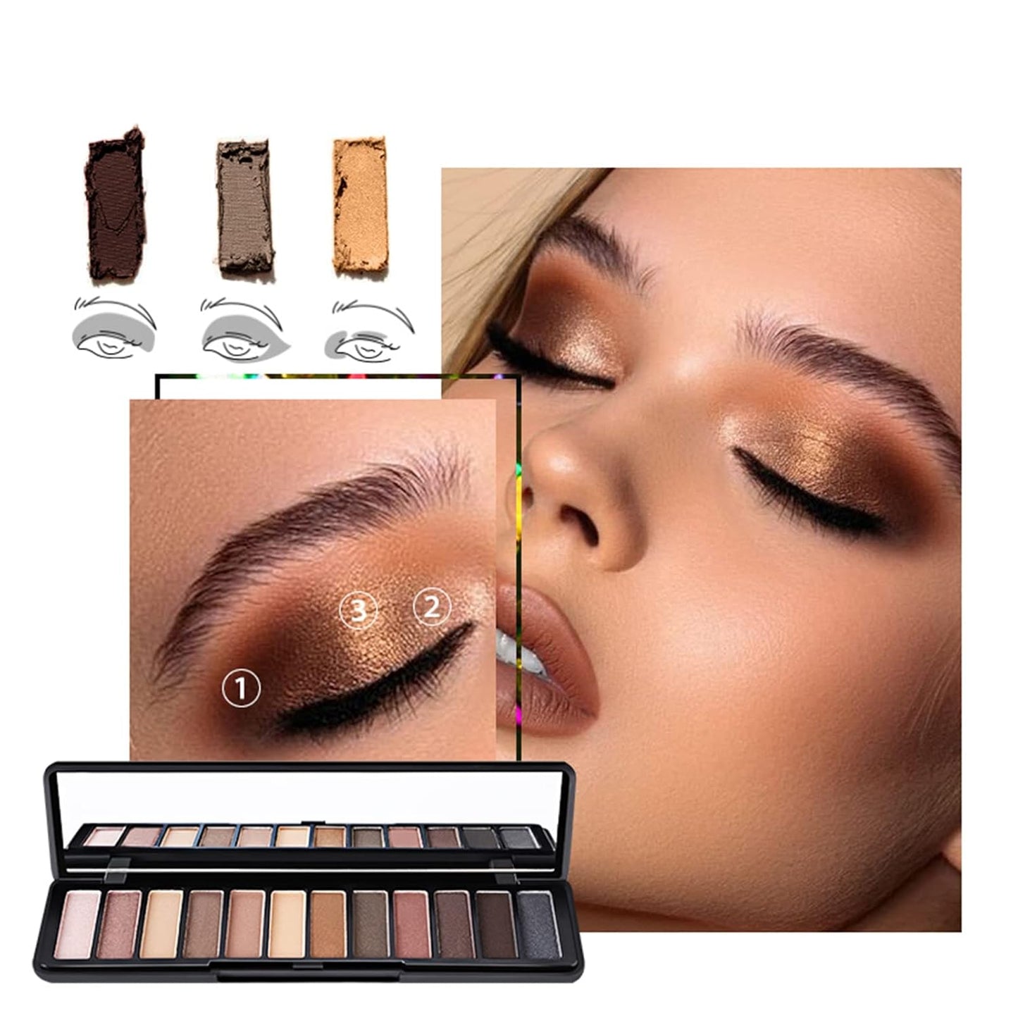 All-in-one Makeup Set Holiday Gift | Full Makeup Kit for Women Essential Starter Bundle Include Eyeshadow Palette Lipstick Blush Cream Concealer Face Powder Eyeliner Mascara Lipgloss Brush