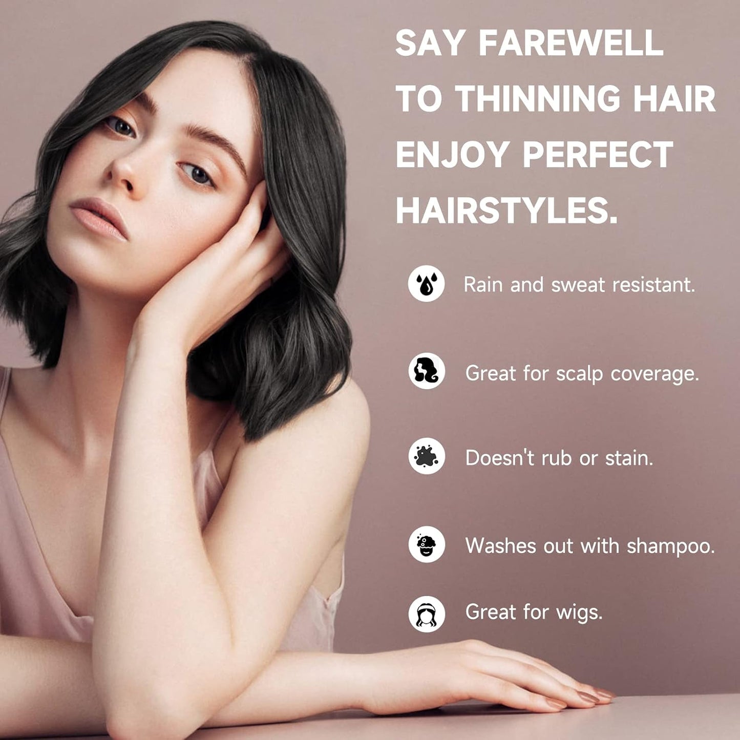 Root Touch Up Powder, Instantly Gray Hair Cover Up, Women Color Root Coverage Shadow Powder for Thinning Grey Hairline, Men Roots Concealer for Hair Loss Beard Line Eyebrow, White