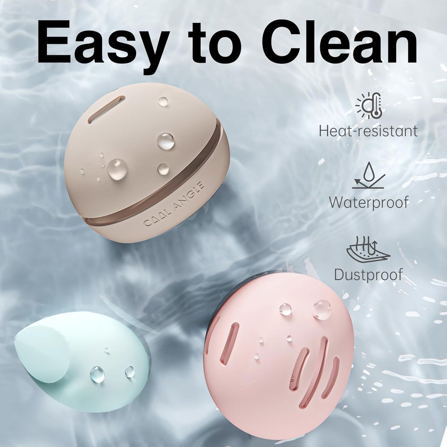 2Pcs Makeup Sponge Holder Silicone Beauty Sponge Holder Makeup Blender Case for Travel 2 in 1 Stand Storage For Quick Drying Khaki+Pink