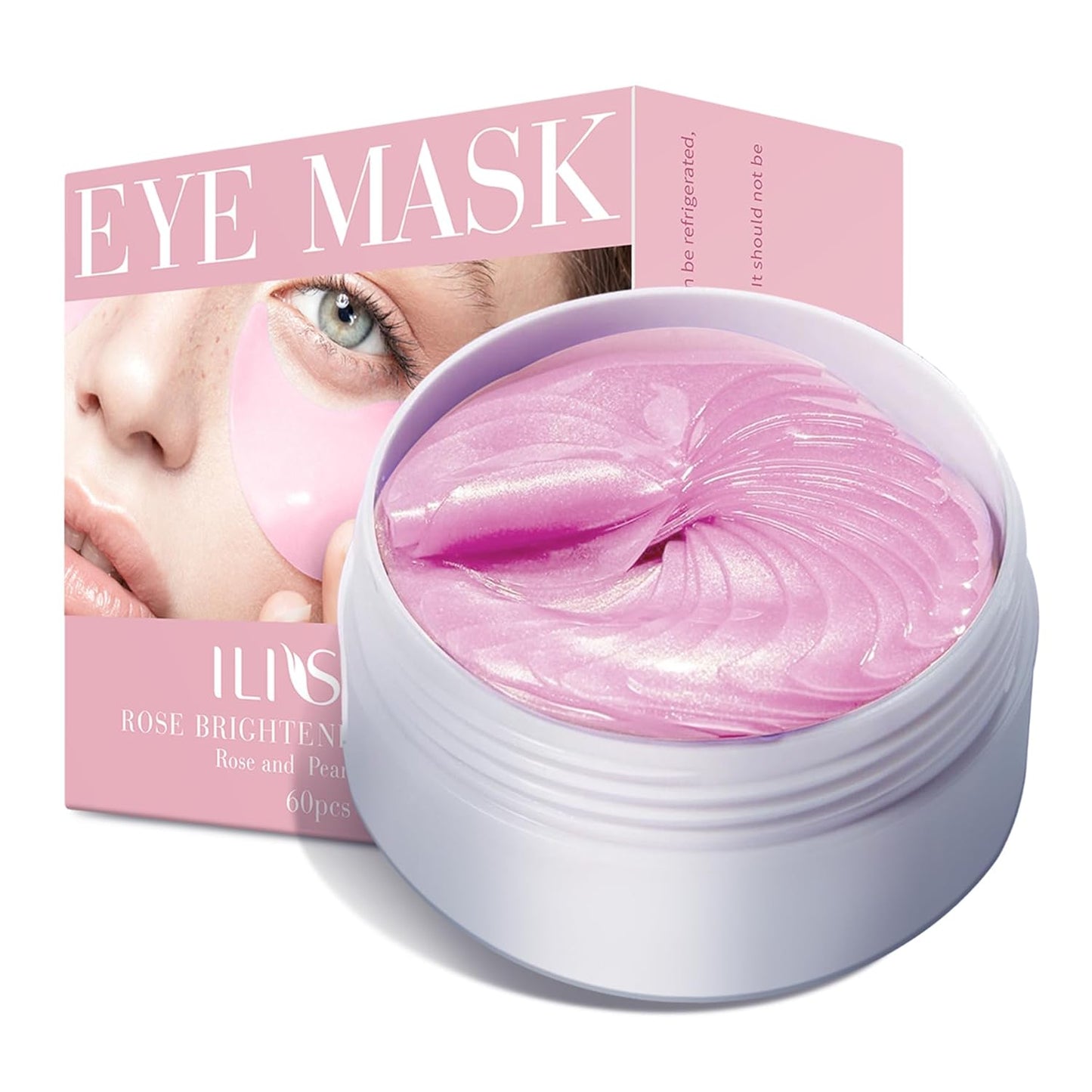 Rose Eye Mask-60 PCS- Under Eye Patches Eye Treatment Mask for Dark Circles Puffy Eyes Eye Bags Fine Lines Anti-Wrinkle with Hyaluronic Acid