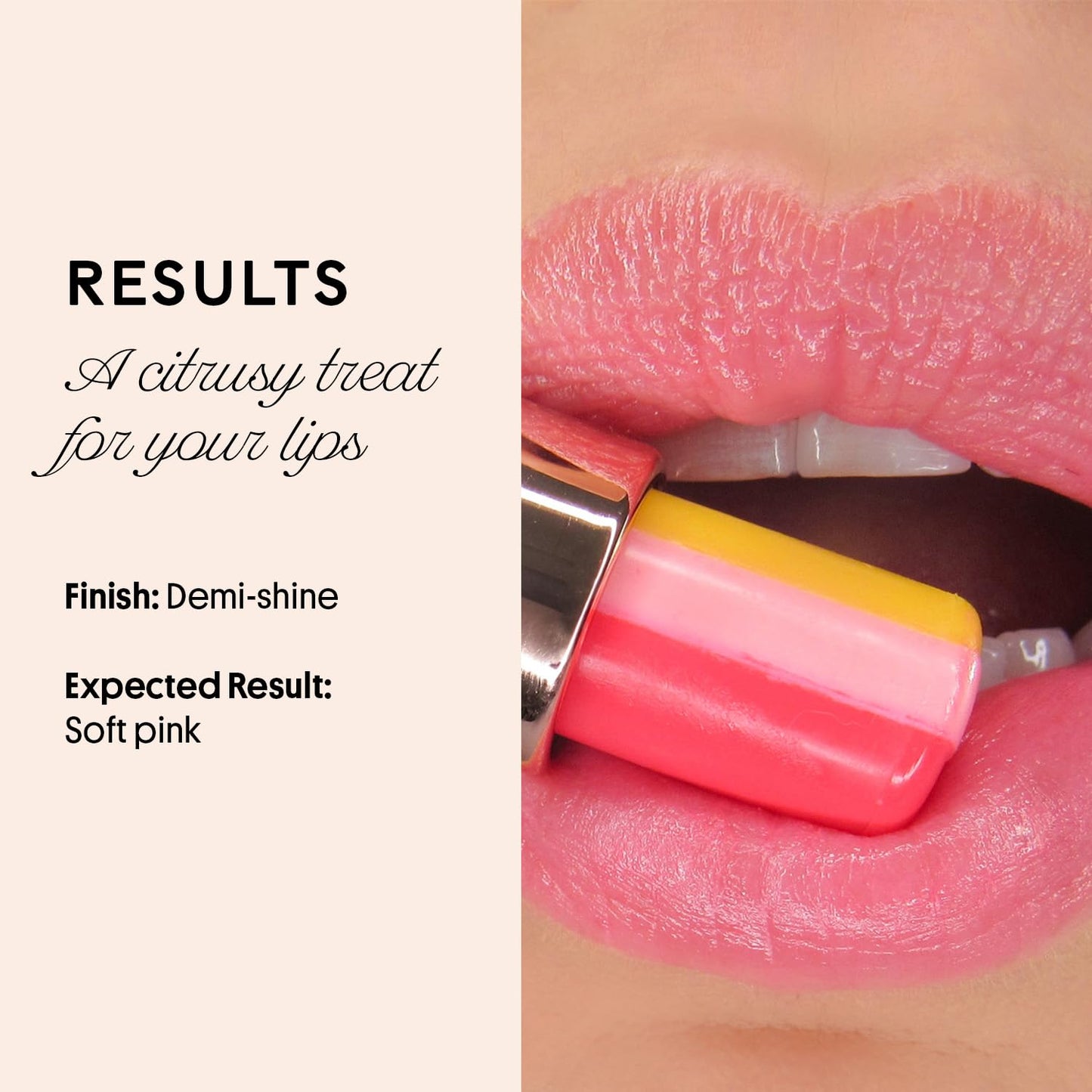 Winky Lux Pink Lemonade Tri-Color Tinted Lip Balm – Lip Care with Jojoba Oil & Vitamin E, Sheer Tint, Juicy Citrus Scent, Softens and Hydrates Dry Lips