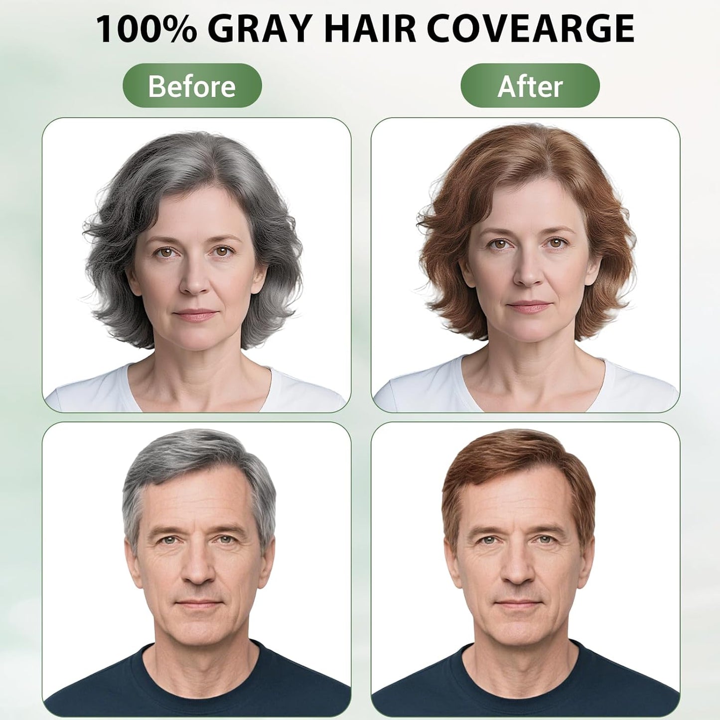 Light Brown Hair Dye Shampoo for Women Men, Instant Gray Hair Coverage Natural Herbal Hair Color Shampoo 3 In 1 champu para canas