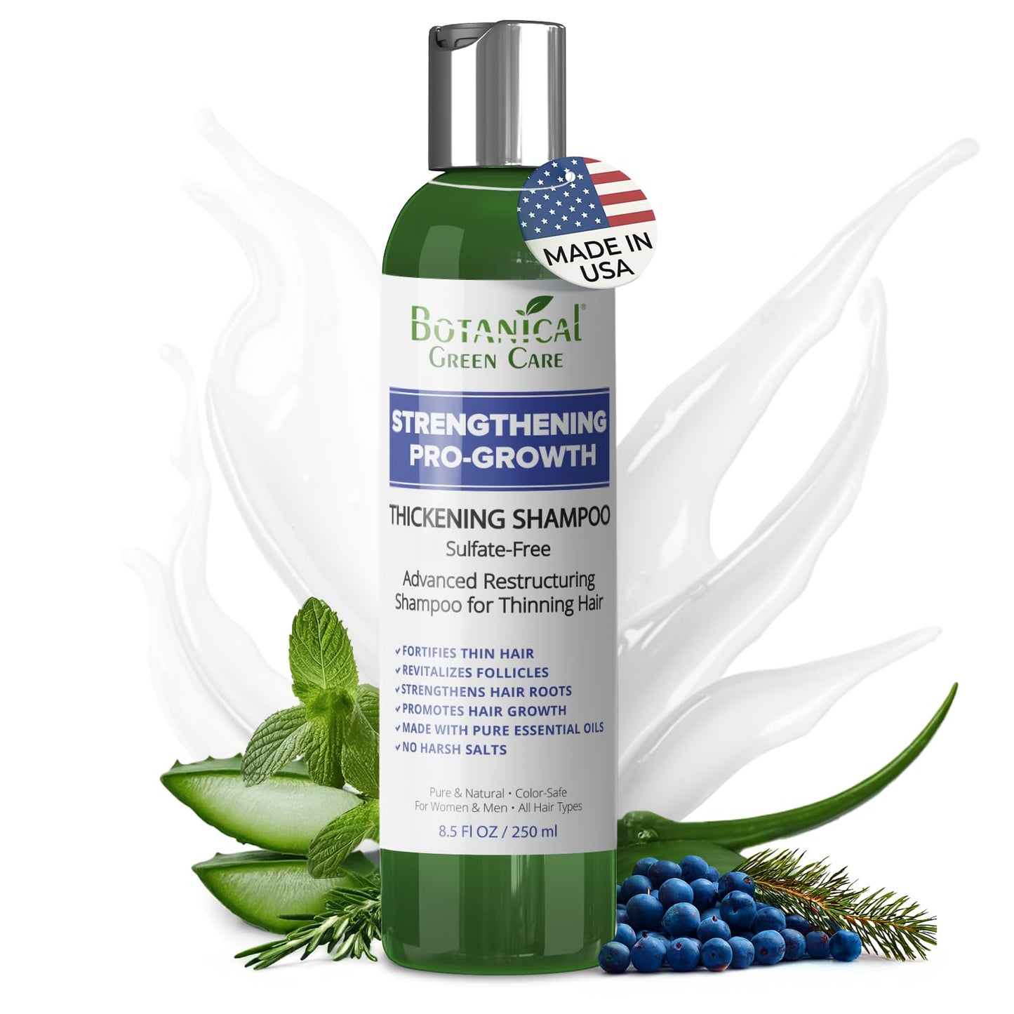 Strengthening & Volumizing Pro-Growth Shampoo Thinning Hair, Made in USA