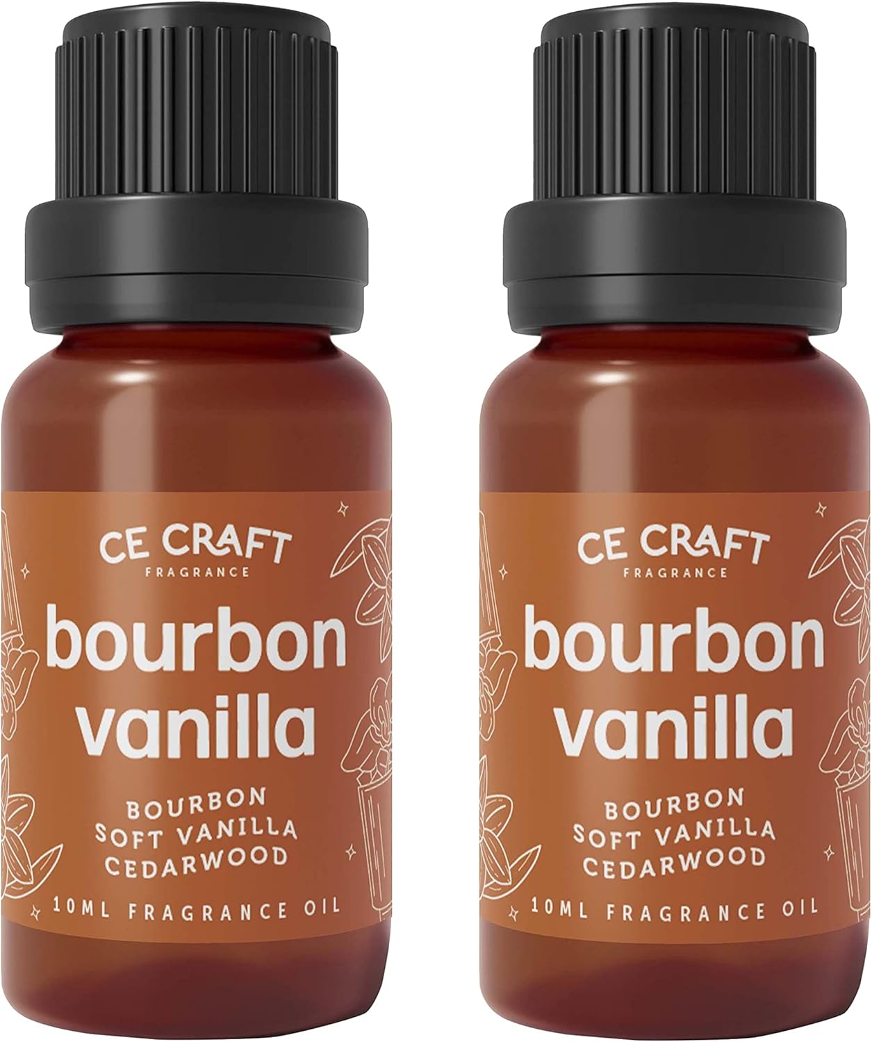 CANDECraftCo Premium Fragrance Oil – Diffuser Oils Fragrances Scented for Home, Candle Soap Making Supplies, Aromatherapy Blends for House (0.34 Fl Oz) (2-Pack, Bourbon Vanilla)