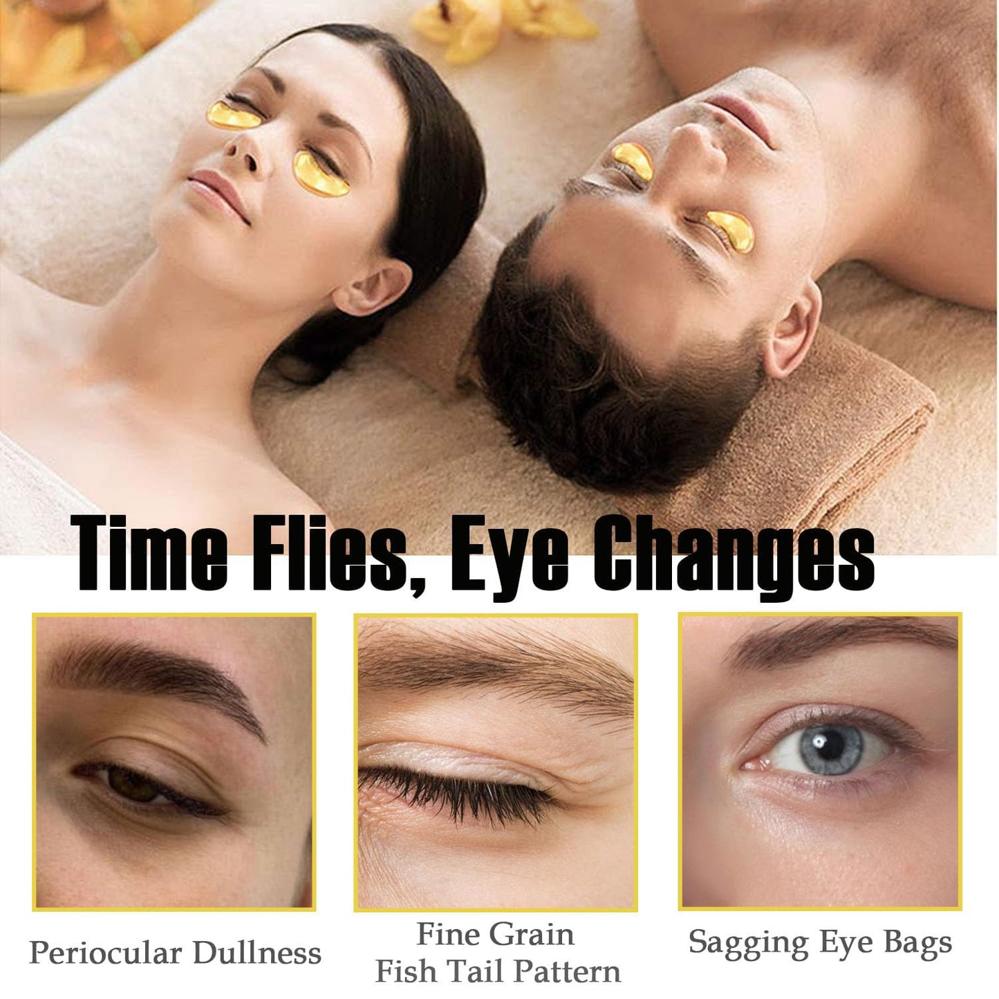 Eakroo 30 Pairs Lip Mask & Under Eye Mask, Crystal Collagen Eye Patches for Puffy Eyes, Effectively Nourishes the Lip & Eye Skin, Reducing Fine Lines & Dark Circle, Make Skin Smooth and Firm