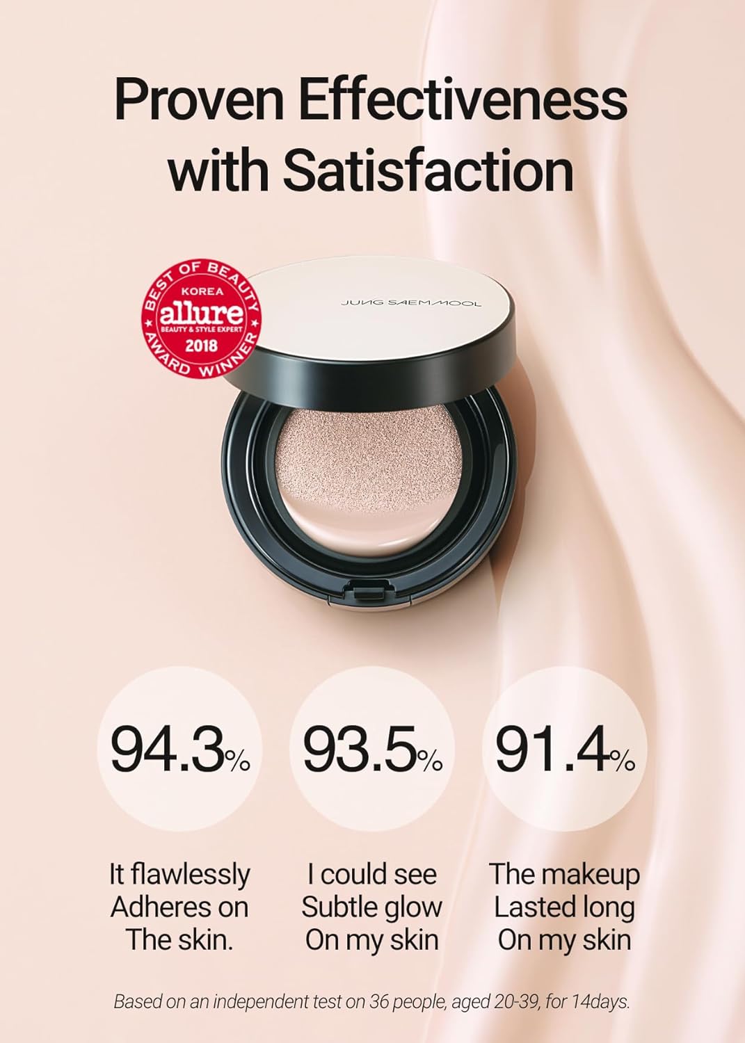 [JUNGSAEMMOOL OFFICIAL] Essential Skin Nuder Cushion (Light) | Refill not Included | Natural Finish | Buildable Coverage | Korean Makeup Artist Brand | Cream Foundation