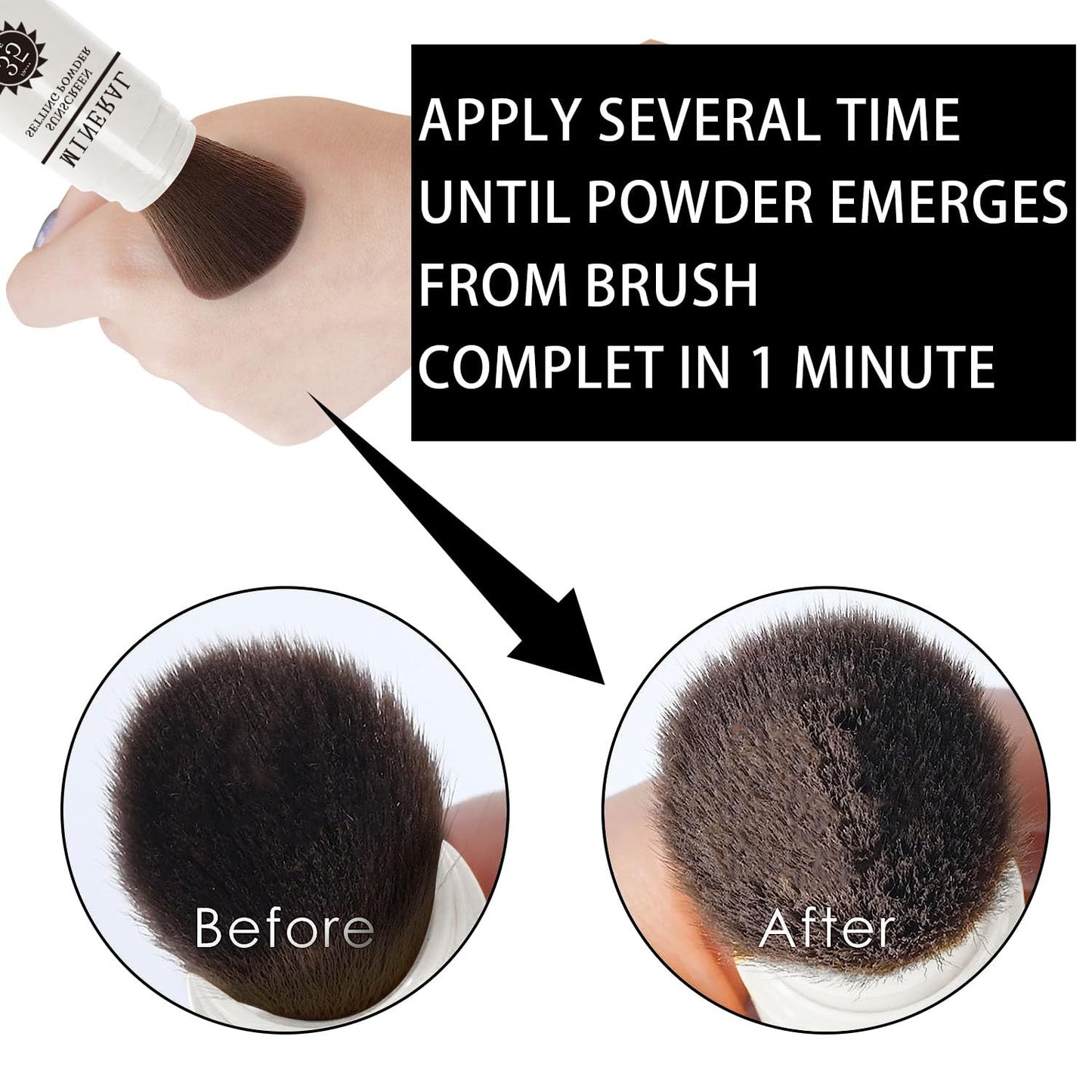 Sunscreen Setting Powder SPF 35, Mineral Brush Powder for Face & Scalp, Oil Control Natural Matte Finish Loose Powder Translucent Lasting Lightweight Breathable for All Skin (#02 Fair)