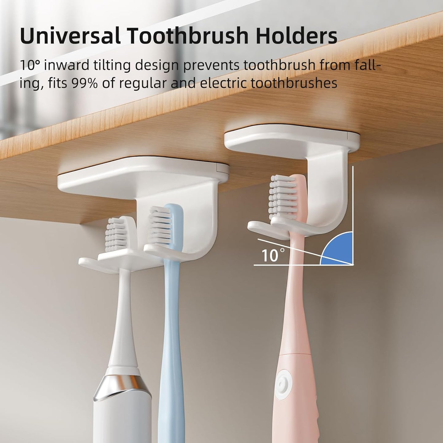 Toothbrush Holders for Bathroom【Innovation Magnetic Inverted Design】 Toothbrush Holders Wall Mounted with Bathroom Tumbler Toothbrush Cup for Bathroom Cabinet Storage