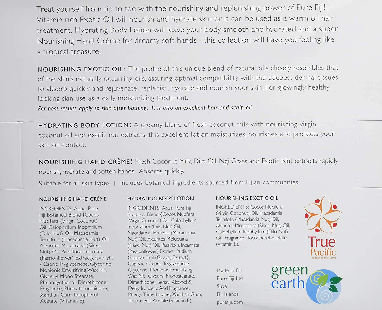 Pure Fiji Nourishing Trio, Ideal Spa Bath Gift Set for Women - Travel Kit - Includes Exotic Body Oil , Hydrating Body Lotion For Women and Nourishing Hand Cream, Starfruit Scent