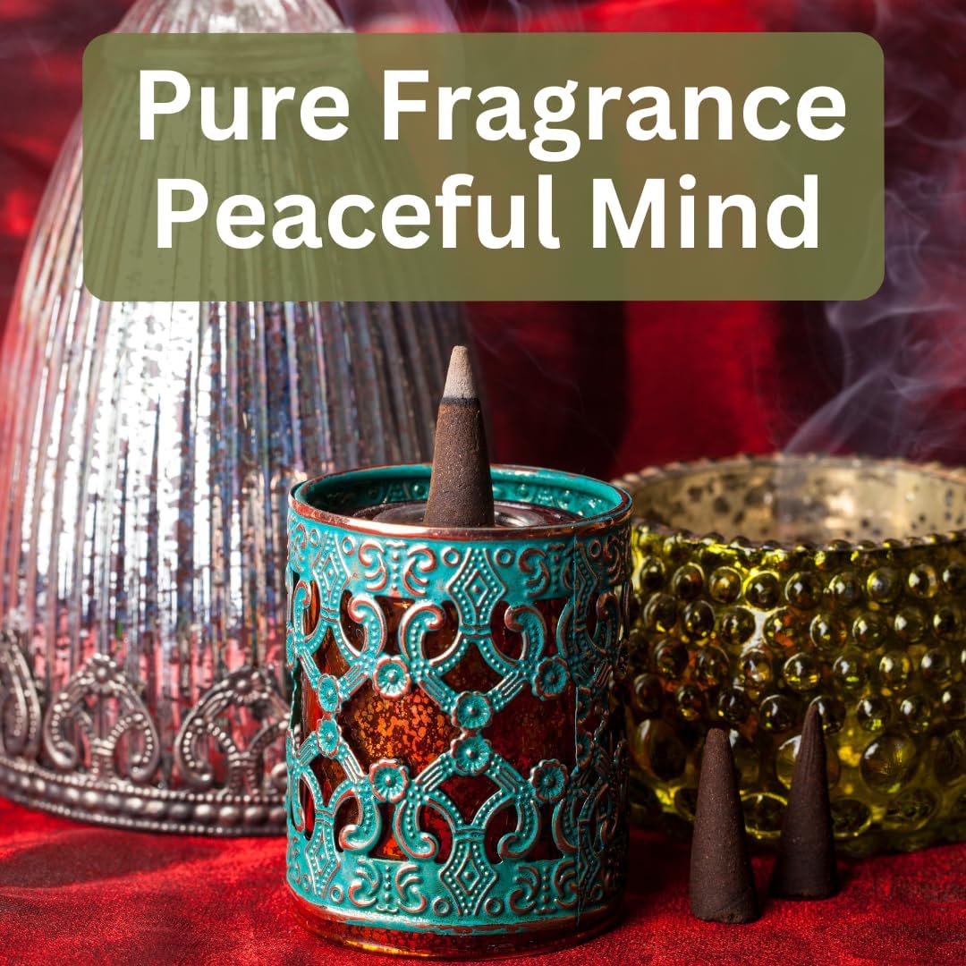 Yajna Dragon Blood 100%-Natural-Incense-Cones Handmade-Hand-Dipped Organic-Chemicals-Free for-Purification-Relaxation-Positivity-Yoga-Meditation The-Best-scents (60 Count)