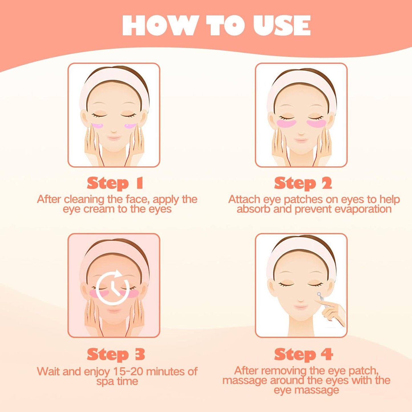 Reusable Eye Patches, Silicone Under Eye Patches, Eye Wrinkle Patches, Under Eye Mask for Reduce Eye Wrinkle and Fine Lines Skin Care- Eye Cream Applicator and Tin Case-4 Pairs