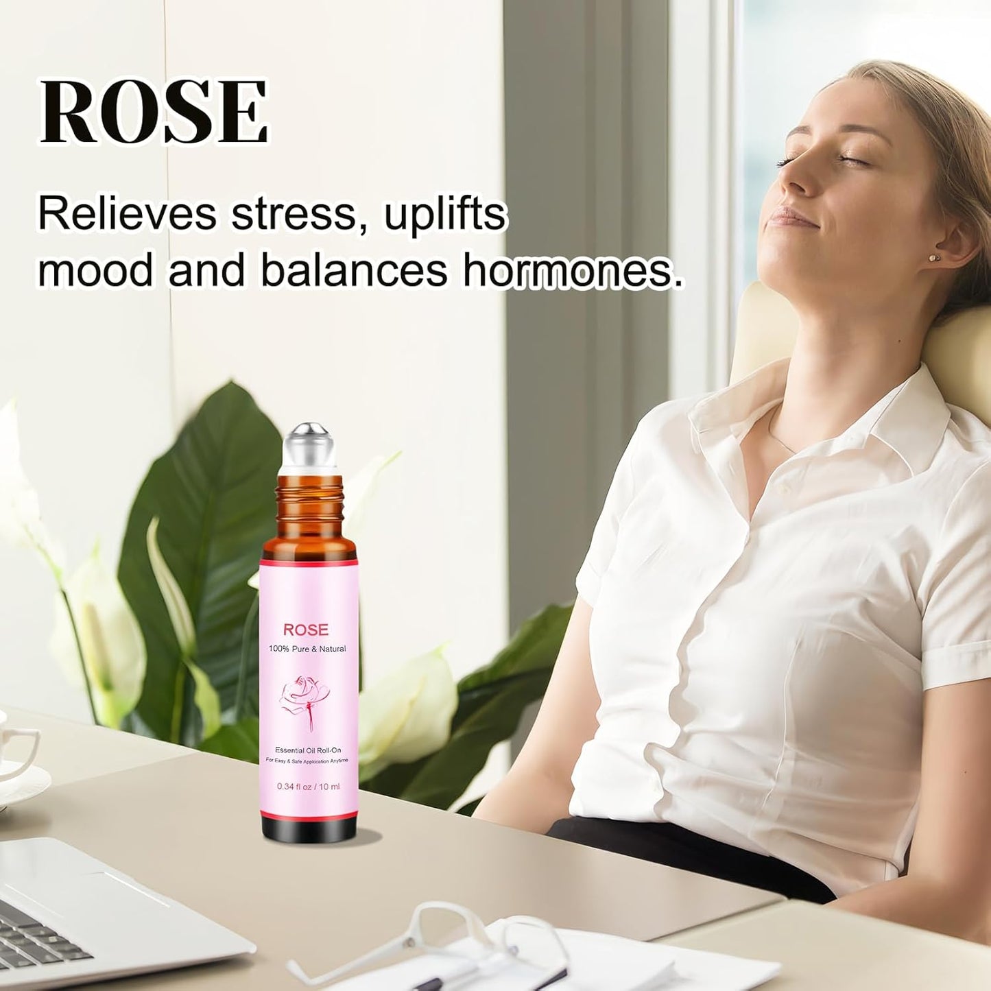 Coastacloud Essential Oils Blend Roll On Set of 3, Essential Oil Roller for Skin, Natural Aromatherapy Oils - Self Care Gifts for Women, Men, Nurse Essentials (Lavender, Breathe, Rose)