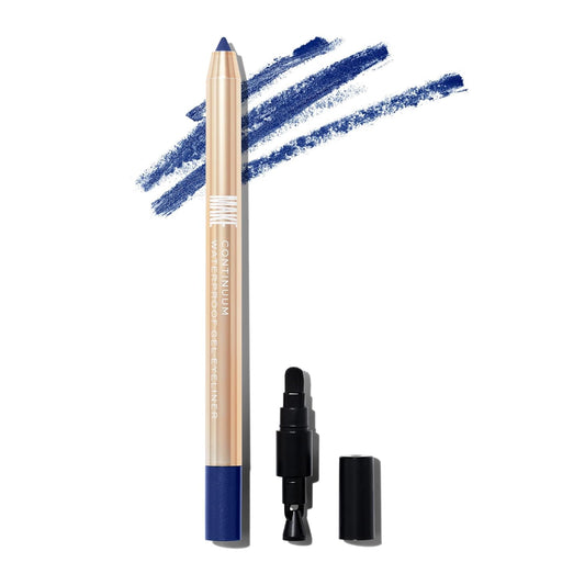 MAKE Beauty Continuum Waterproof Gel Eyeliner Pencil. Creamy, Pigmented Multi-Use, including Waterline with Built-in Sharpener and Blending Brush. Smudge-Proof Makeup. Shade - Deep Space, Navy
