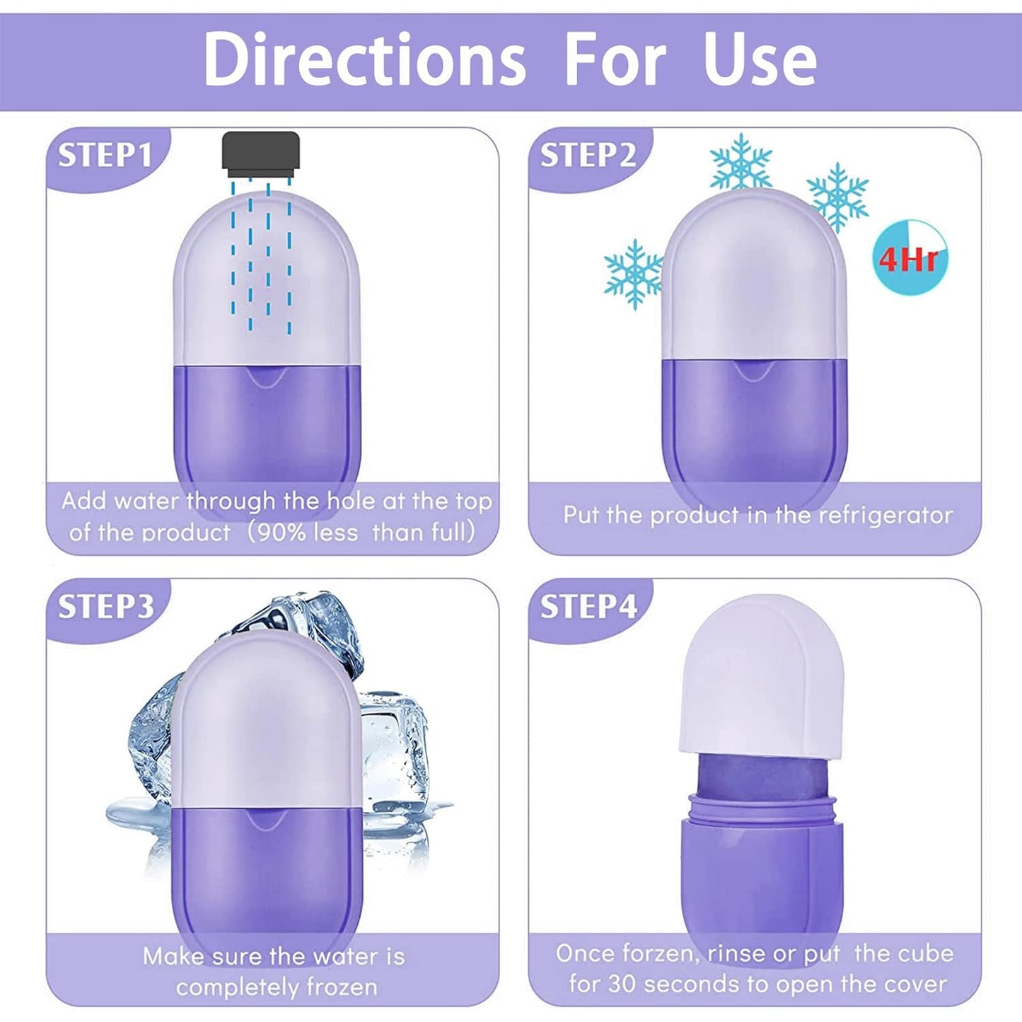 Ice Roller for Face and Eye, Ice face roller,Gua Sha Facial Tools, Facial ice roller, Skin Care Tools,Ice mold for face… (purple-face)