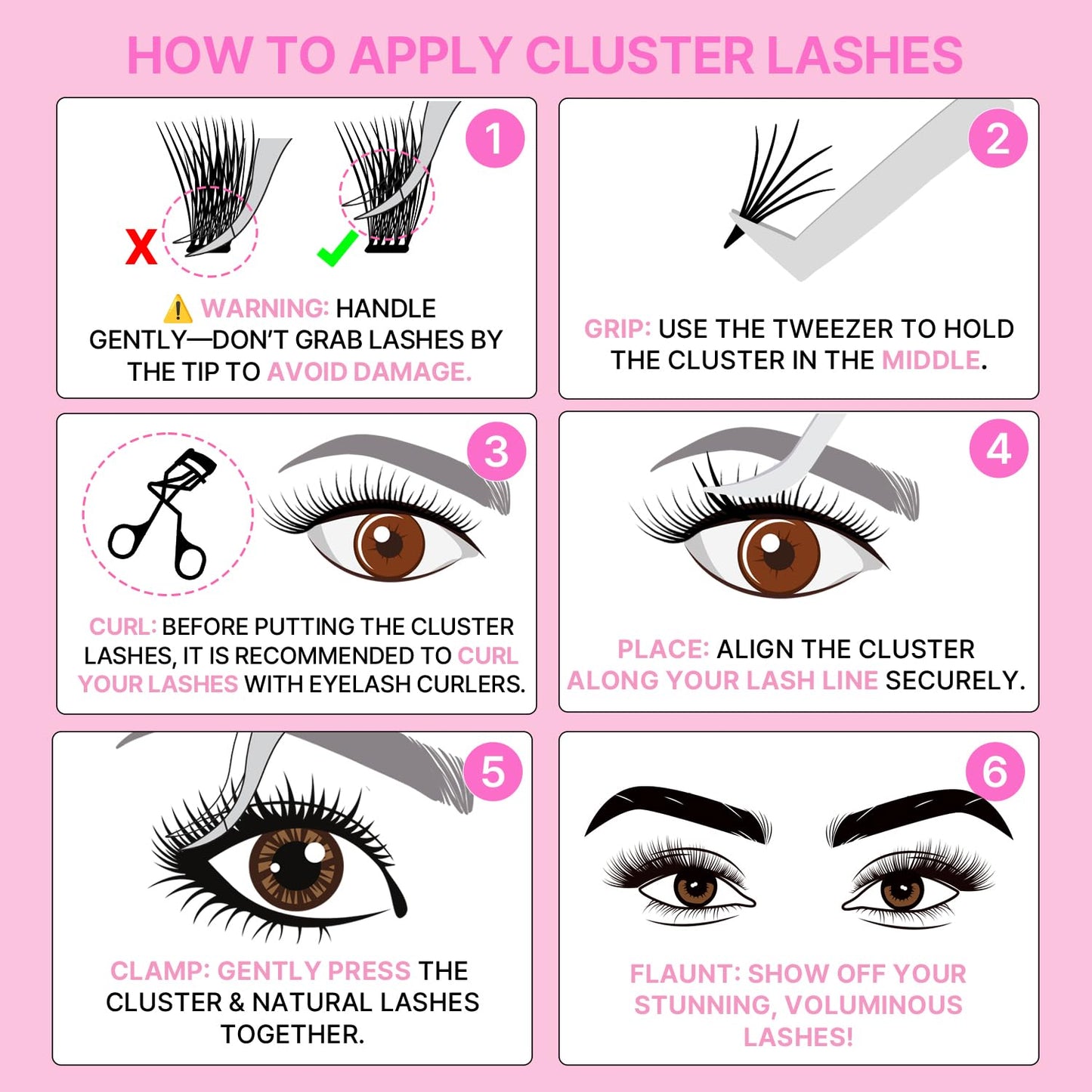 Korean Self Adhesive Lash Clusters Dramatic Look No Glue Press On Pre Bond Lash Clusters Fluffy Self Adhesive False Eyelashes No Glue Needed Reusable Wispy Eyelash Extensions