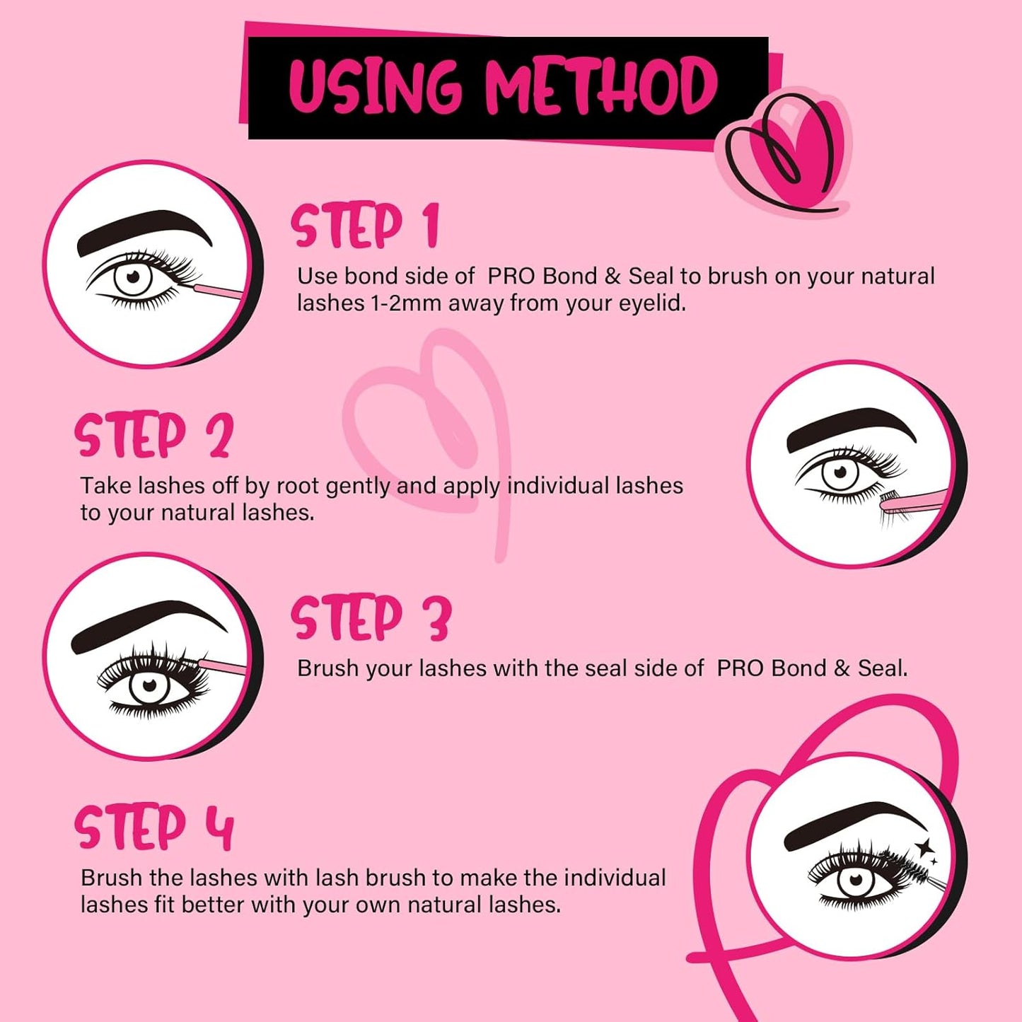 Lash Clusters Kit 280pcs Lash Clusters D Curl Eyelash Extension Kit Individual Lashes with Lash Bond and Seal Lash Applicator Easy to Apply at Home(60D+80D-9-16mix Kit)