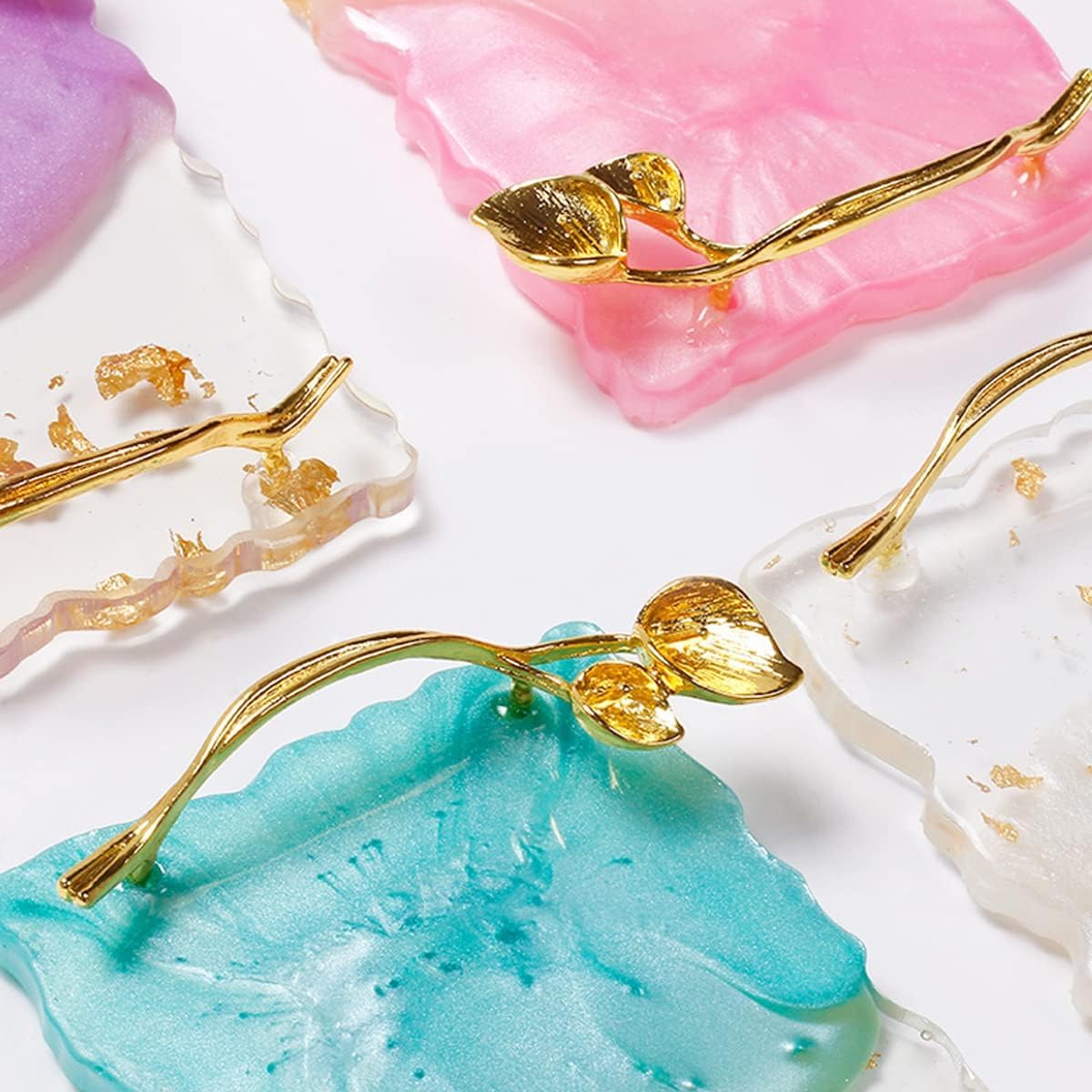 2023 Retro Nail Art Palette, Nail Painting Mixed Color Palette with Leaves Handle, Nail Holder Gel Color Makeup Display Board Pallet (Green)