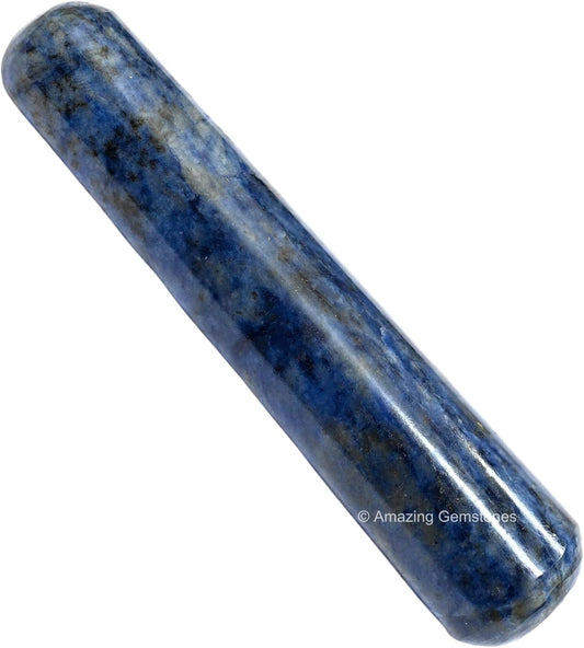 Amazing Gemstone Sodalite Crystal Wand Massage Stick - Pelvic Wand Gua Sha for Adults - Crystals and Healing Stones Massage Wands for Adults Gifts (Smooth)