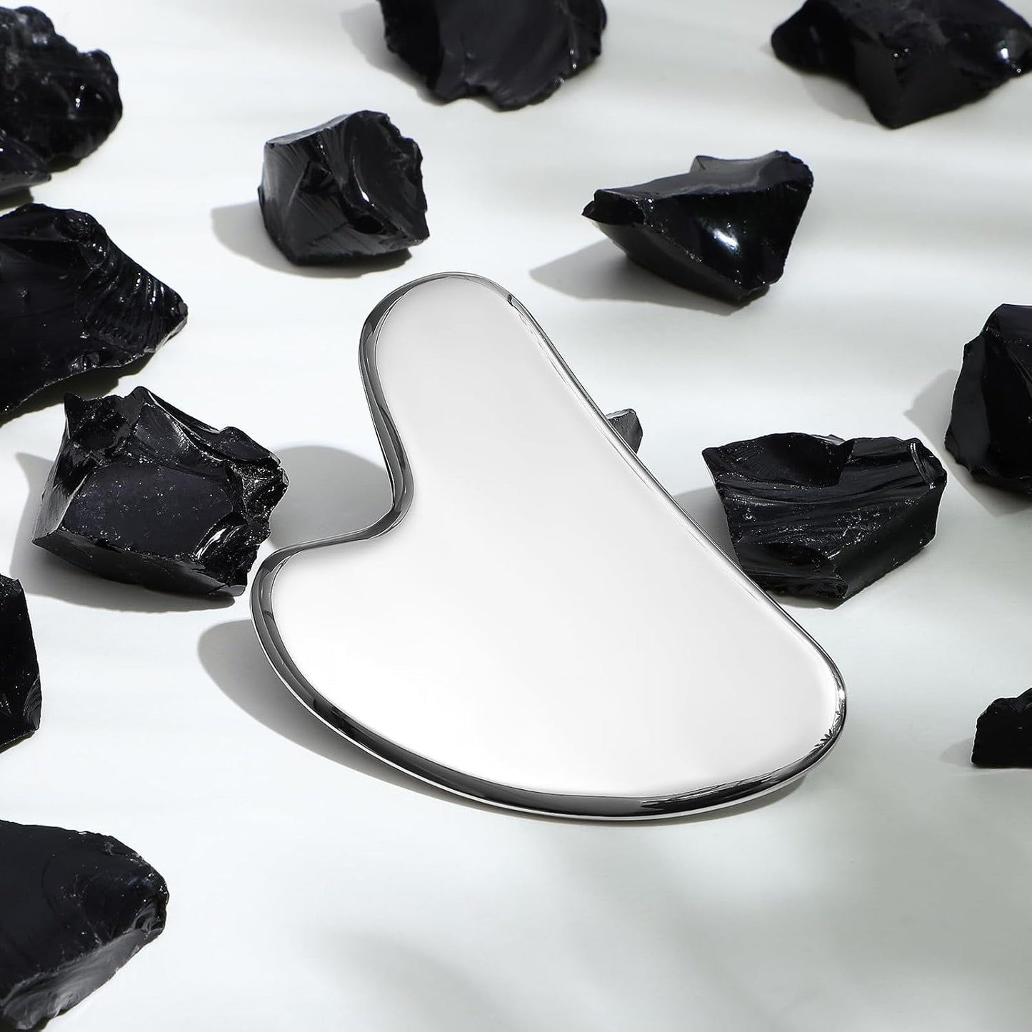 rosenice Gua Sha Facial Tools Stainless Steel Gua Sha for Face Skincare Massage Scraper for Body Metallic Luster