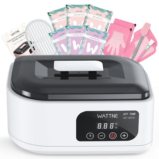Wattne Paraffin Wax Machine for Hands & Feet – Paraffin Wax Warmer Moisturizing Kit with Auto-Timer & Precision Temperature Control, Paraffin Wax Bath for Arthritis, Dry Skin Care, Home Spa-White