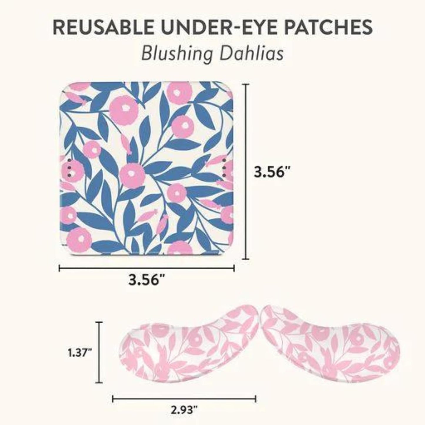 Studio Oh! Reusable Under-Eye Patches, Puffy Eyes Treatment and Under Eye Masks Skincare, 100% Silicone Eye Patches, Pairs with Favorite Serums or Creams, Blushing Dahlias