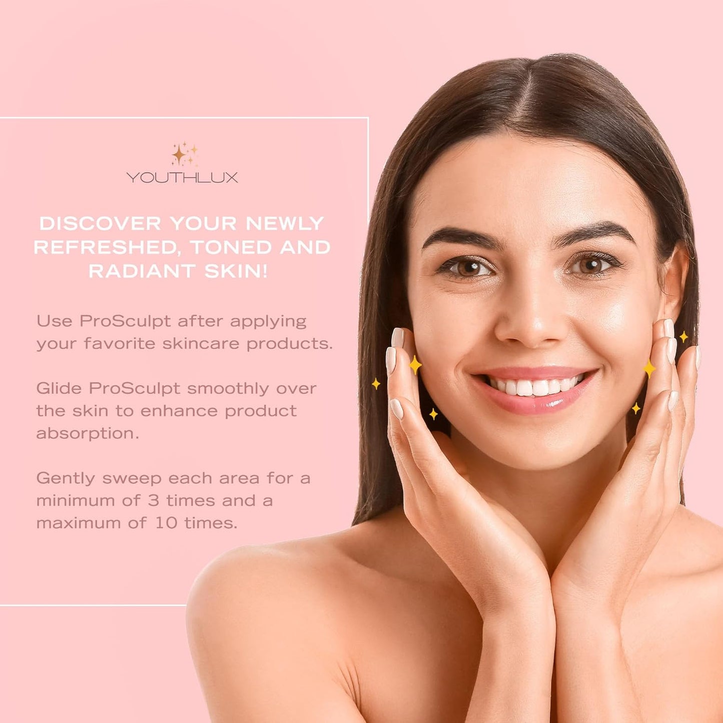 ProSculpt Heated Gua Sha Facial Massager – Electric Guasha Tool for Face Sculpting, Relaxation & Skincare | Soothing Vibration Facial Massage Tool with Contoured Design (Rose Gold)