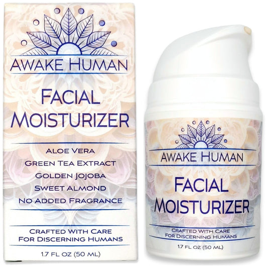 Natural Face Moisturizer for Dry Sensitive Skin - Organic Natural Face Cream - Facial Aloe & Green Tea Moisturizer Cruelty Free - Vegan Face Moisturizer for Women, Acne-Safe, Anti-Aging, No Fragrance