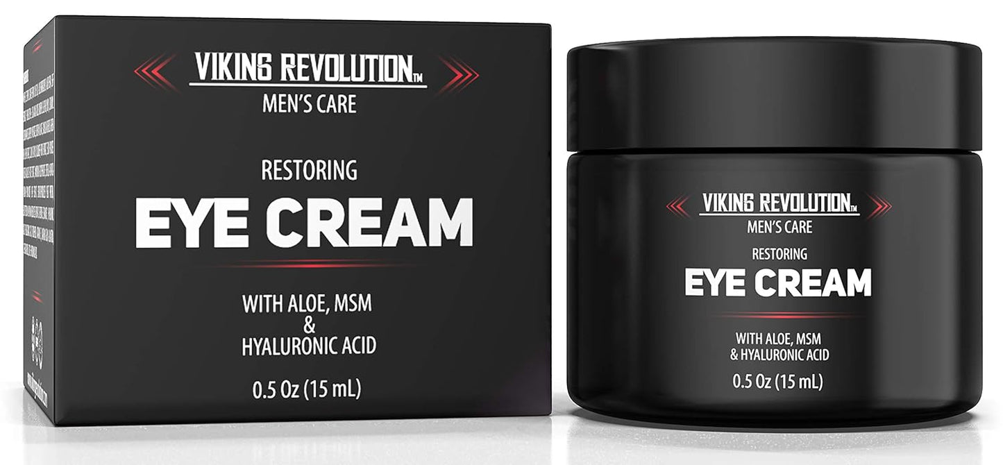 Viking Revolution Men's Eye Cream - Natural Anti-Aging, Dark Circle Treatment, Reduces Puffiness & Crowsfeet - 6ml