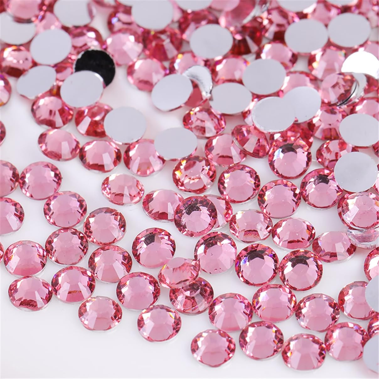 1500 Pieces SS16 4mm Flatback Rhinestones Clear Glass Round Gems Crystals for Nail Art DIY Crafts Clothes Shoes Bags （Pink）