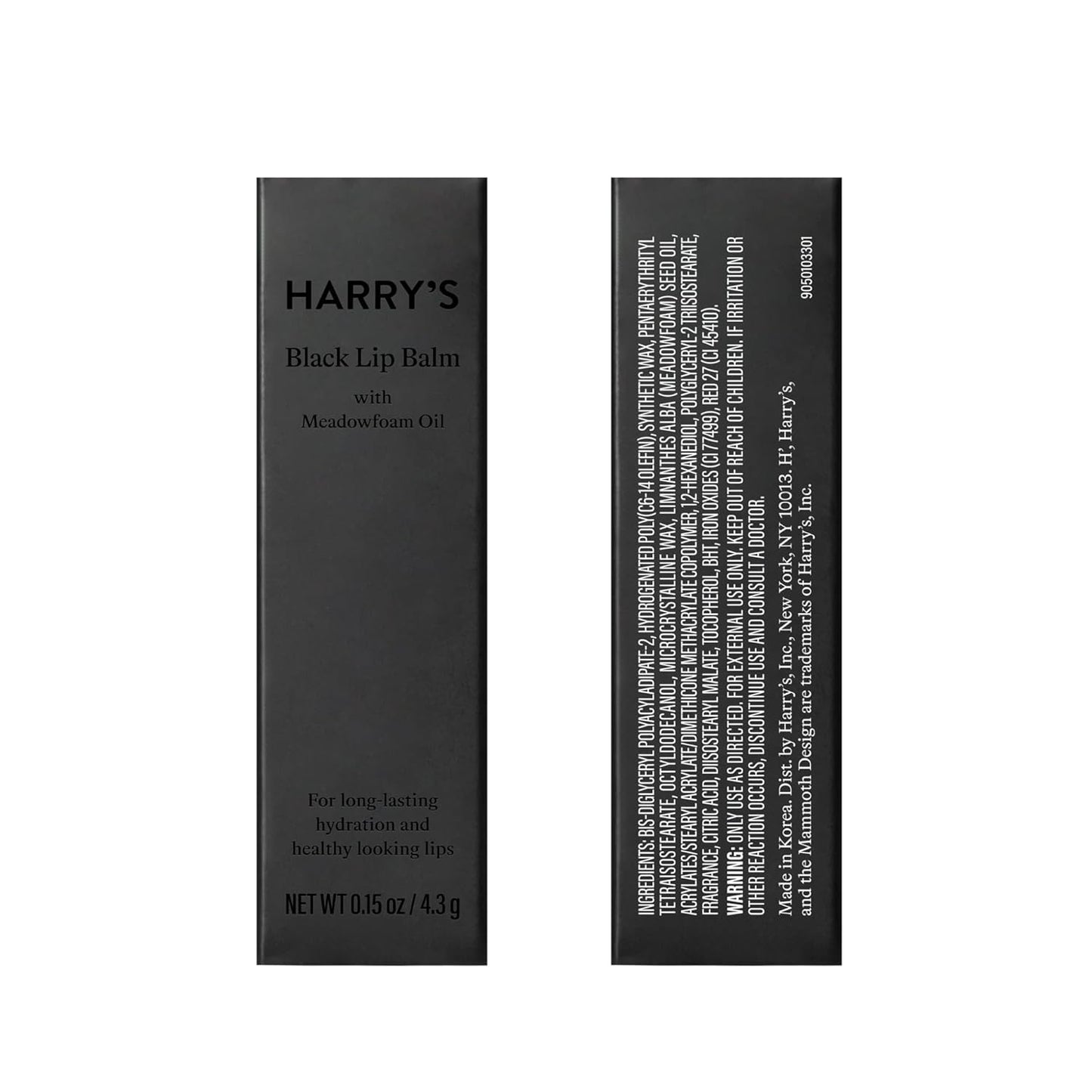 Harry's Black Lip Balm for Men - Hydrating Men's Lip Balm with Natural Finish - Korean Skincare Technology with Meadowfoam Oil