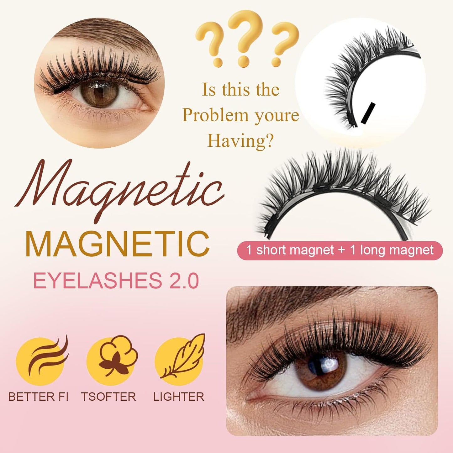 Ealra Craft Magnetic Eyelashes with Applicator,Lumentes Magnetic Eyelashes,3D Soft Flex,Reusable No Glue Needed Soft Lashes for Wmen with All-Day Wear(Natural#04+Simple#06)