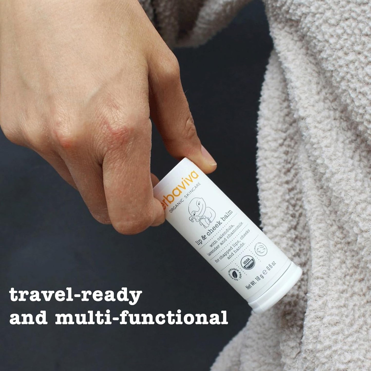 Erbaviva Organic Lip & Cheek Balm – Moisturizing Stick for Baby & Adults | USDA Organic, Shea Butter & Calendula for Dry, Chapped Skin | Lip, Cheek & Hand Protection