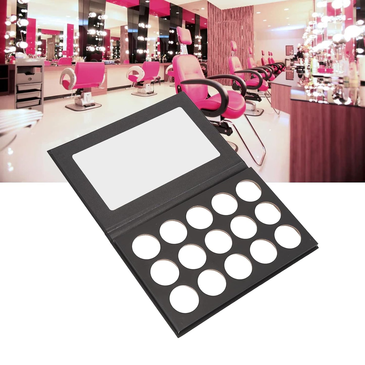 DIY Empty Eyeshadow Palette, Empty Makeup Palette, Black 15 Compartment Empty Makeup Palette for Blush Bronzer Powder