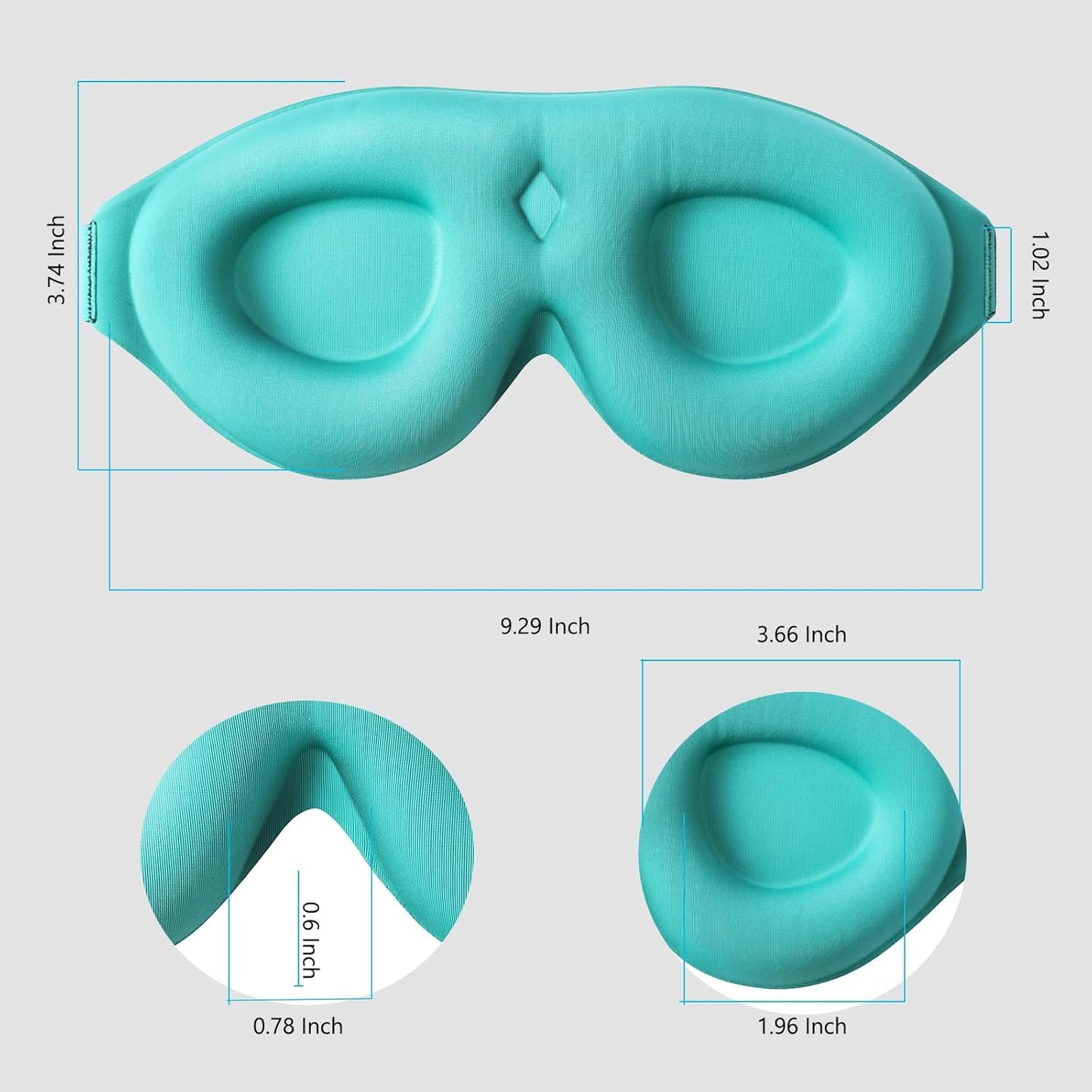 ALASKA BEAR 100% Blackout Sleep Mask for Women and Men, 3D Pillowy Soft Light Blocking Eye Mask with Contoured Eye Cups, Earplugs Set, Blue