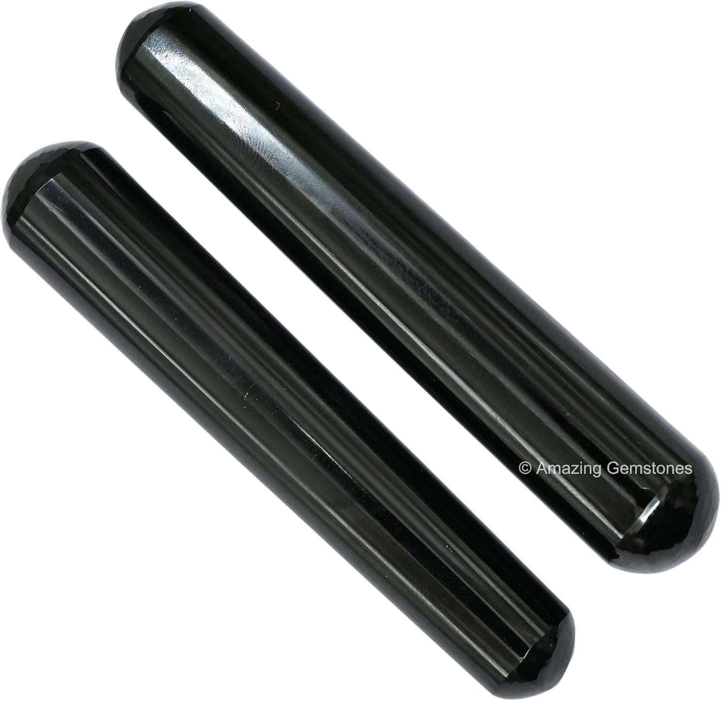 Amazing Gemstone Black Agate Crystal Wand Massage Stick - Pelvic Wand Gua Sha for Adults - Crystals and Healing Stones Massage Wands for Adults Gifts (Smooth)