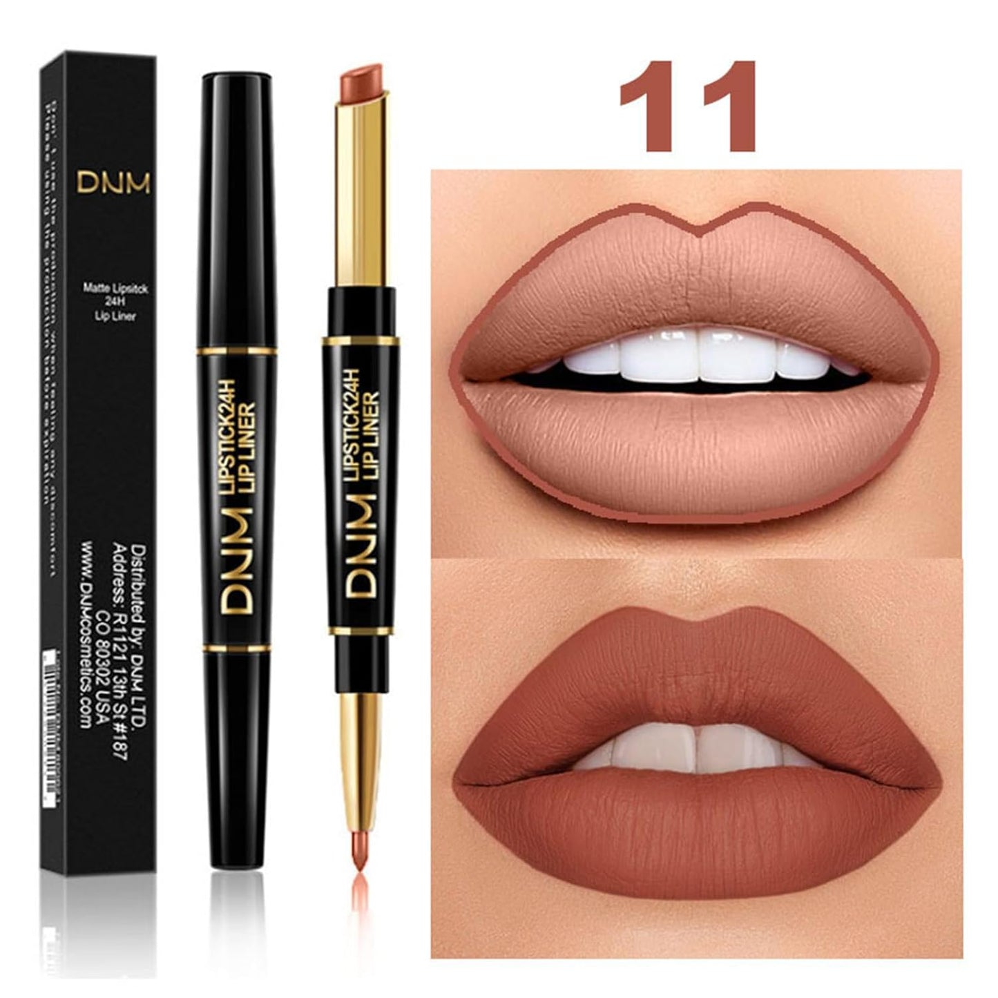 PHOERA Foundation Full Coverage,3Pcs Lip Liner and Lipstick Set Chestnut Nude Brown for Matte Finish, PHOERA Makeup Wrinkles Matte Natural Finish for a Flawless Complexion(105- Sand+Lip SetA)