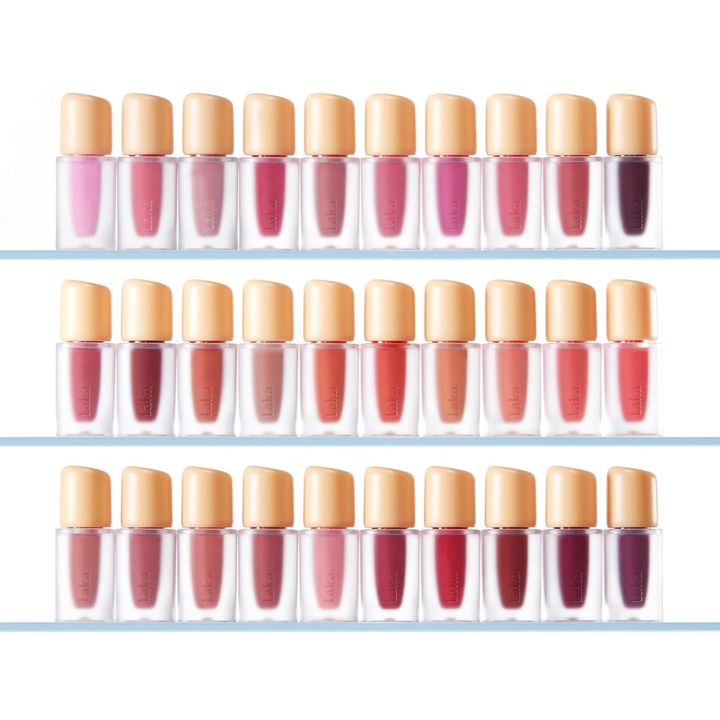 Laka Fruity Glam Lip Tint Mini, Glowing Lip Stain with Wide Color Spectrum, Hydrating & Lightweight Texture, Long-Lasting Bold Stain, Non-Sticky, Vegan, K-Beauty (#125 Mango)