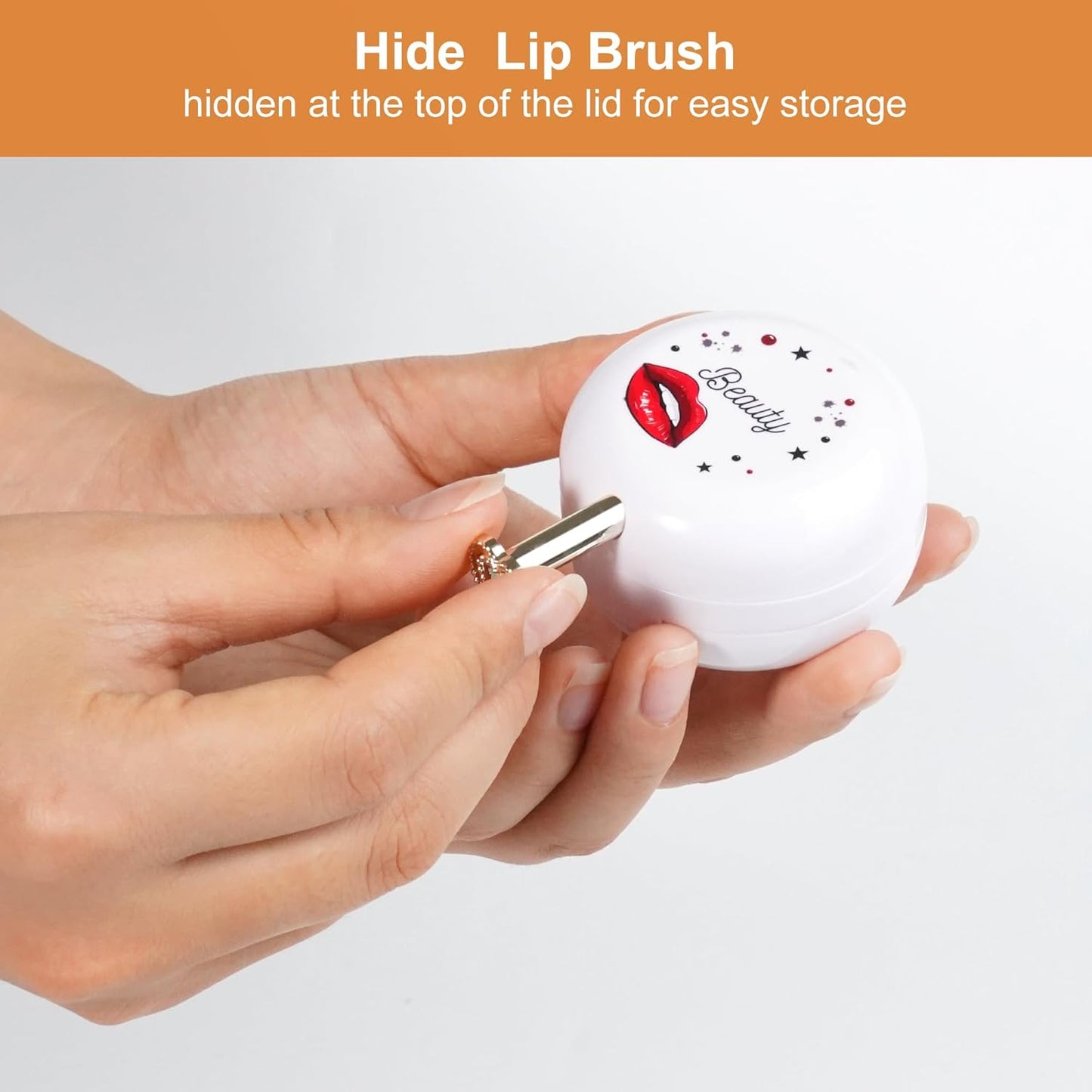 2 Pack Lip Balm Containers,Plastic Portable Empty Lip Balm Container with Mirror and Silicone Lip,Empty Lipstick Dispenser Box for Travel,Home