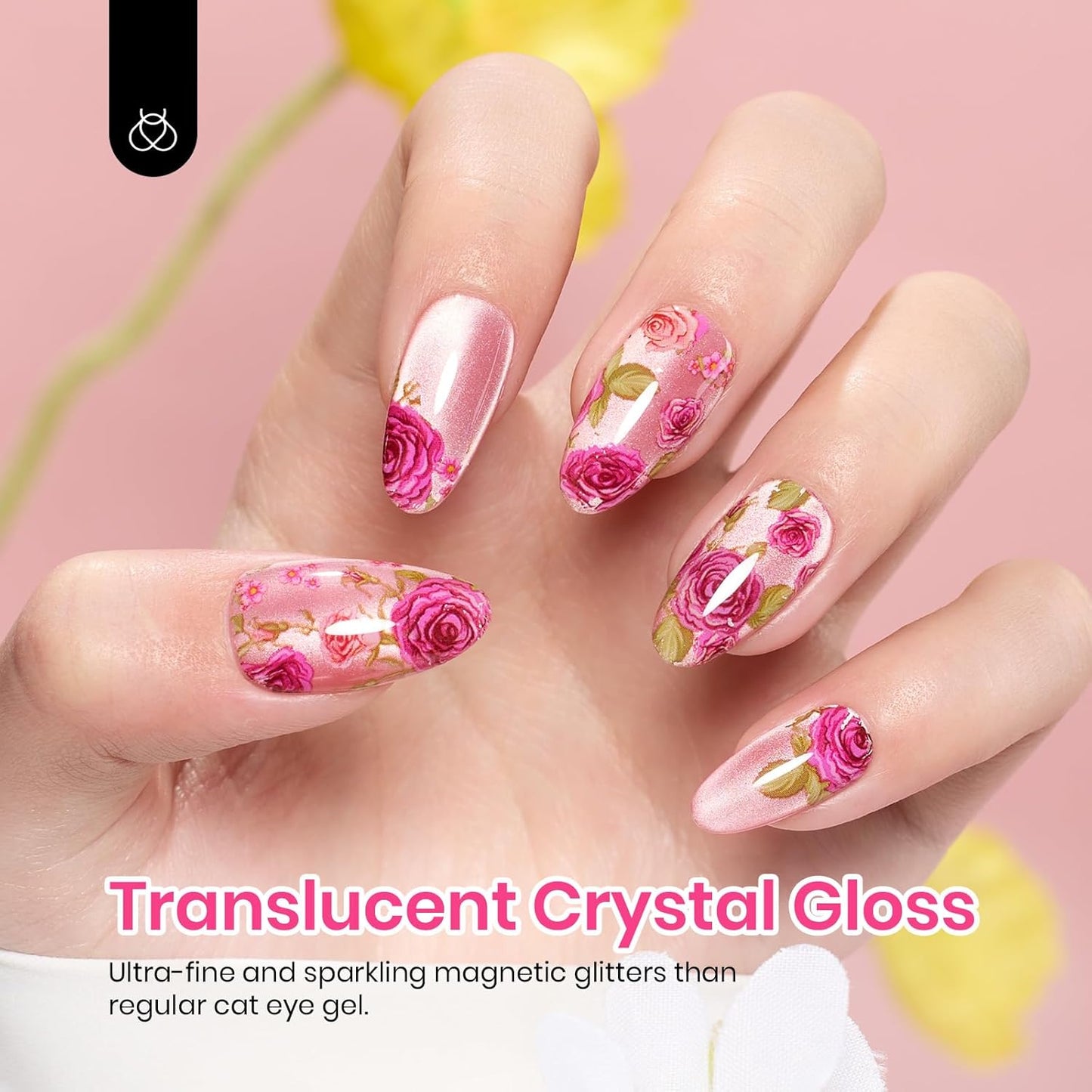 Beetles Cat Eye Gel Nail Polish Set, 6 Summer Colors Pastel Shimmer Glitter Gel Polish Kit Soak Off LED UV Curing Requires Pink Red Blue Orange Green Purple Velvet Gel with Magnet Gift for Women