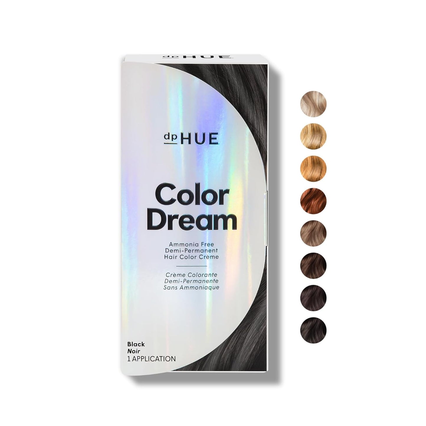 dpHUE Color Dream, Black - Ammonia-Free, Demi-Permanent Hair Color - Lasts 16 Washes - Boosts Shine - Paraben & Sulfate Free, Leaping Bunny Certified