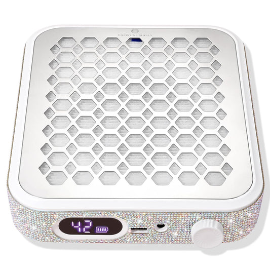 Nail Dust Collector, Rechargeable Dust Collector Nail Tech, Powerful Vacuum Fan Vent Dust Collector Extractor Dust Suction Machine for Acrylic Nails Polishing, Nail Salon&Home, White