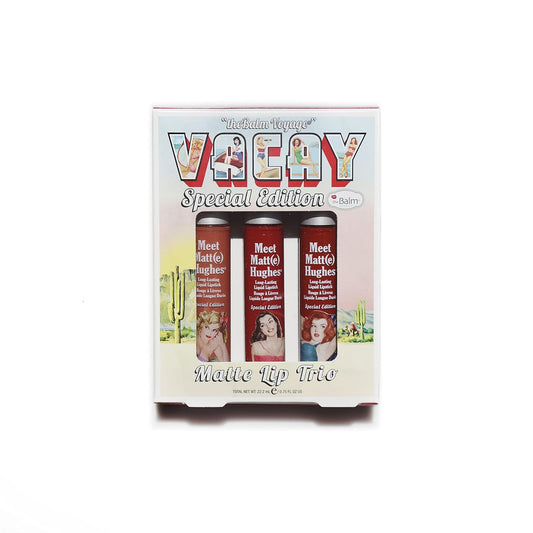 the Balm Voyage Vacay Matte Lip Trio Special Edition for Women - 3 Pc 0.25oz Lipstick - Persistent, 0.25oz Lipstick - Charismatic, 0.25oz Lipstick - Adventurous