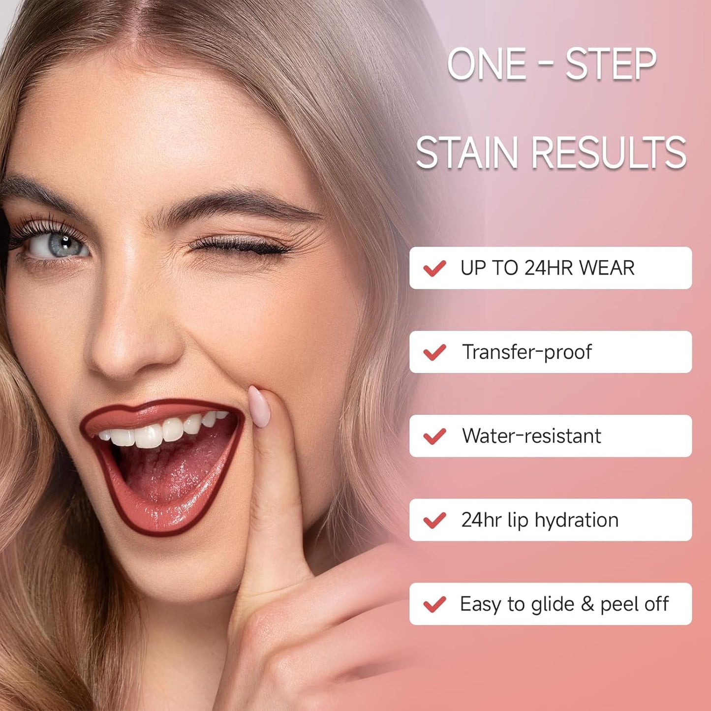 KISSIO Lip Liner Stain,Peel Off Lip Liner,Transfer Proof,Long Lasting and Waterproof,Lips Tint Tattoo,Natural Makeup Stain,Matte Finish,Berry