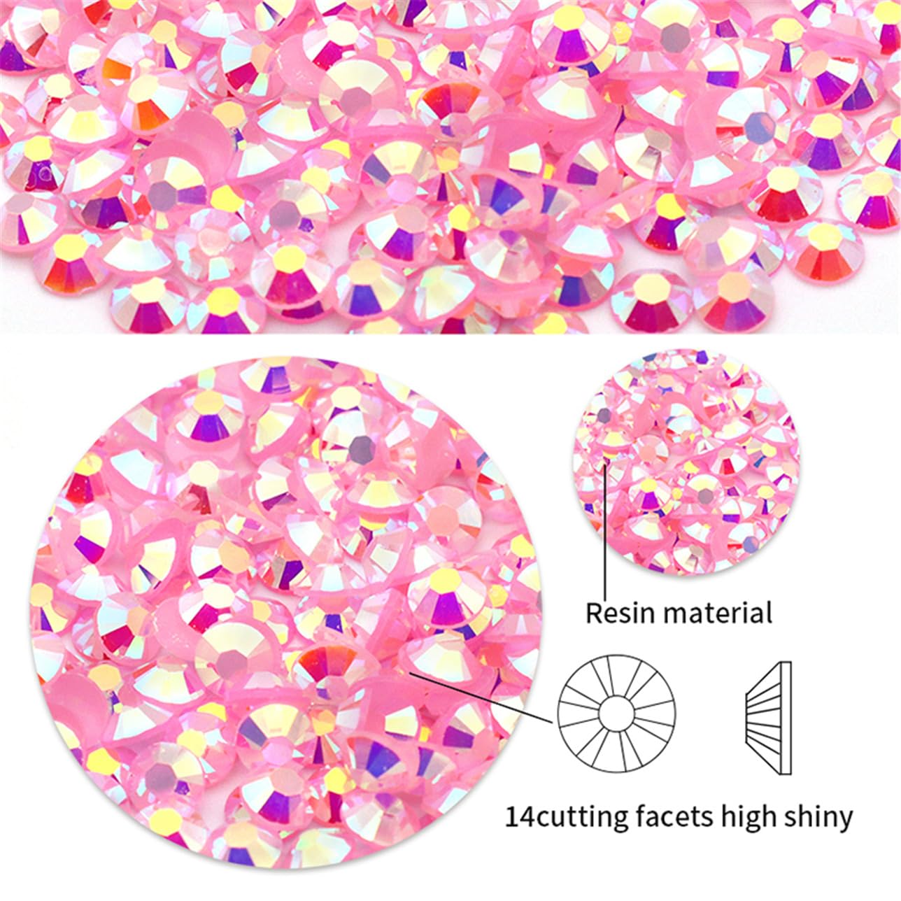 1440 Pcs SS20 5mm Flatback Rhinestones for Nails Art Crafts Glitter Round Shine Gems AB Crystals DIY Clothes Shoes （Dark RoseRed AB）