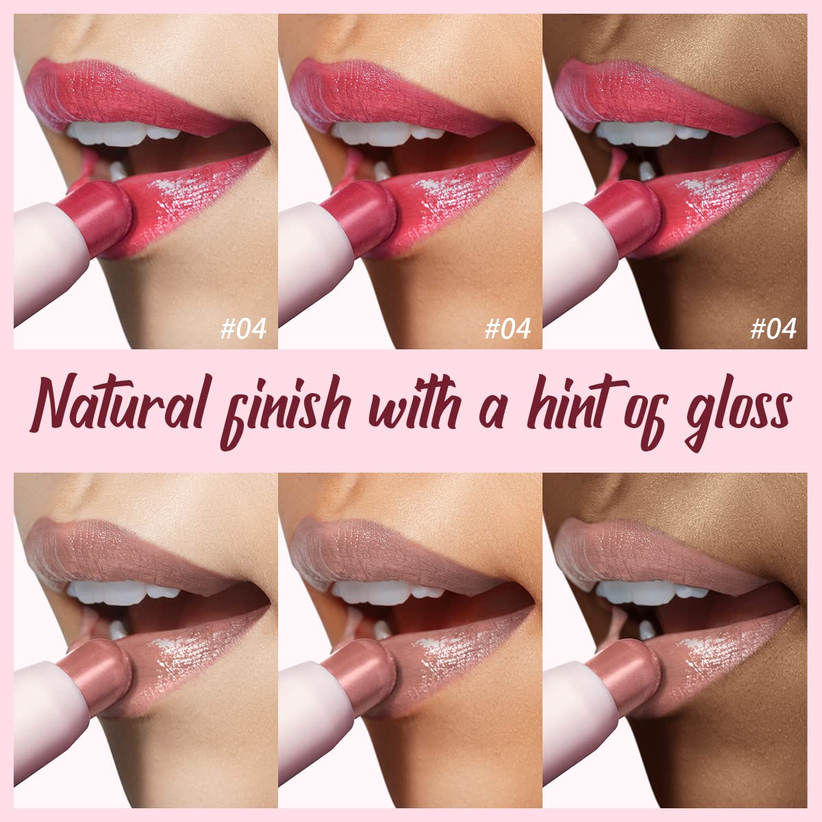 2PCS Tinted Lip Balm Chapstick with Color, Natural Semi - Gloss Finish, Hydrating/Coloring 2 in 1 Moisturizer Lip Stick for Girls & Women #04＋#05