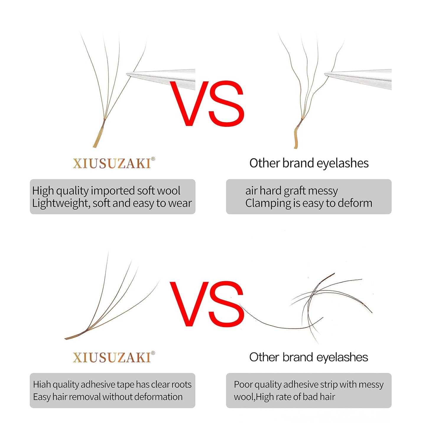 Lash Extensions Brown 4D W Eyelash Extensions W Shape 0.07mm Thickness C Curl 14mm Premade Fans Lashes Colored Lash Extension Volume Lashes Individual Lashes(W-Brown-4D-0.07-C,14mm)